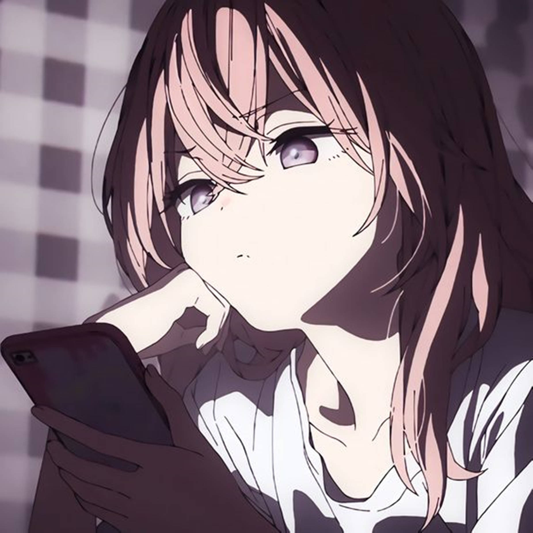 Fengende anime-karakter PFP Bakgrunner