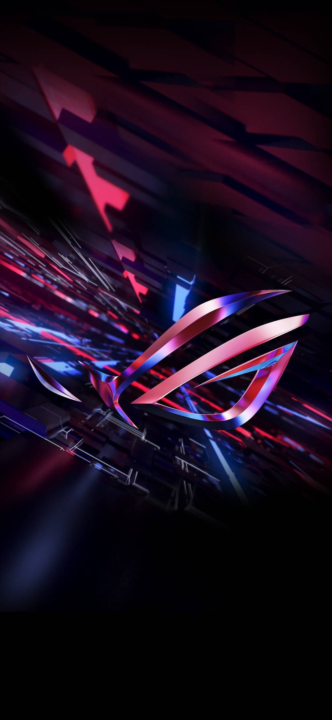 Fengende rød 3D Asus ROG-telefon med lysende logo Bakgrunner