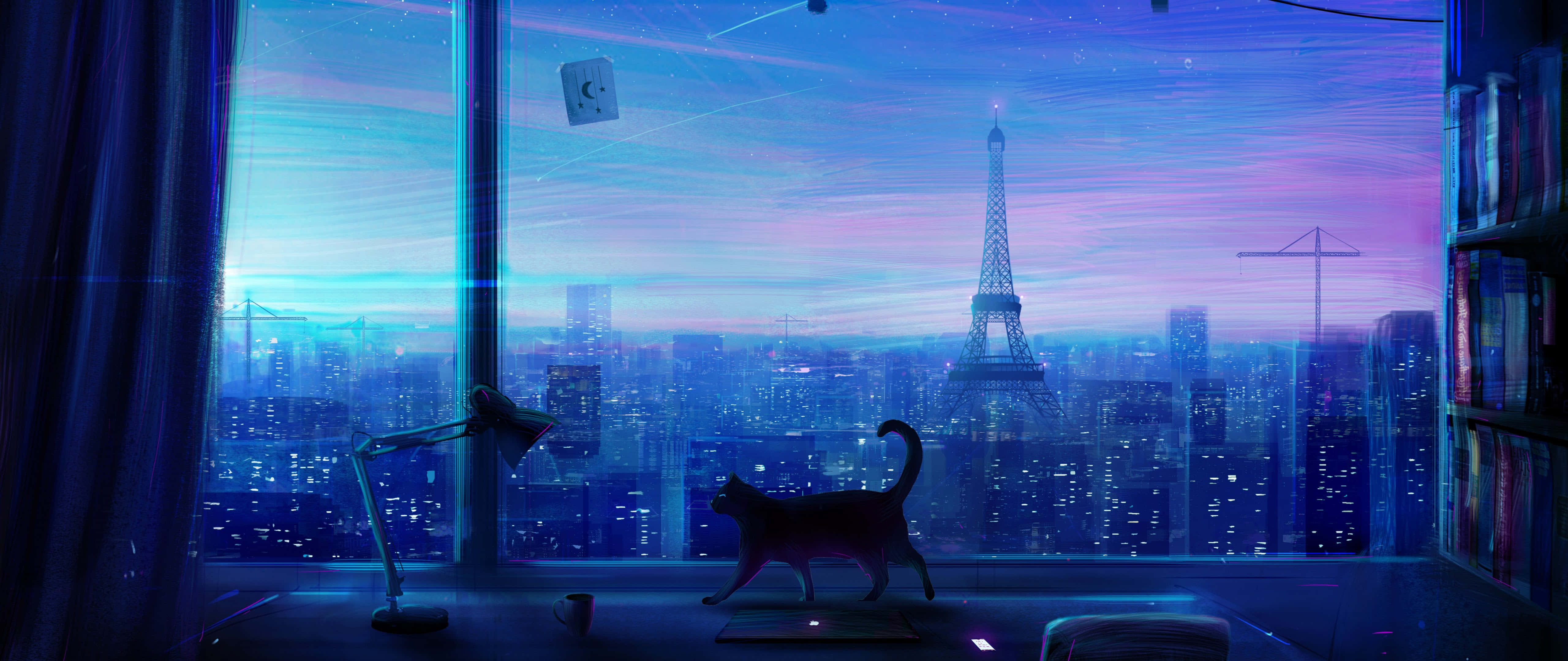 Fengslende anime-inspirert rom Bakgrunner