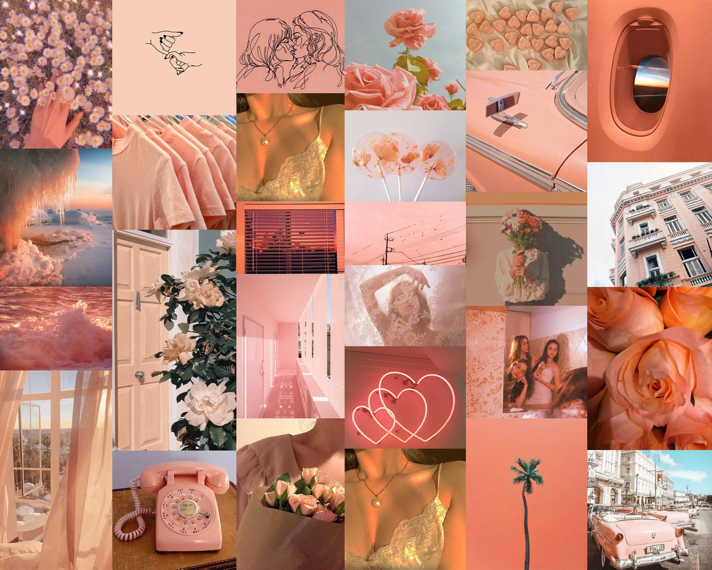 Ferskenestetisk collage Bakgrunner