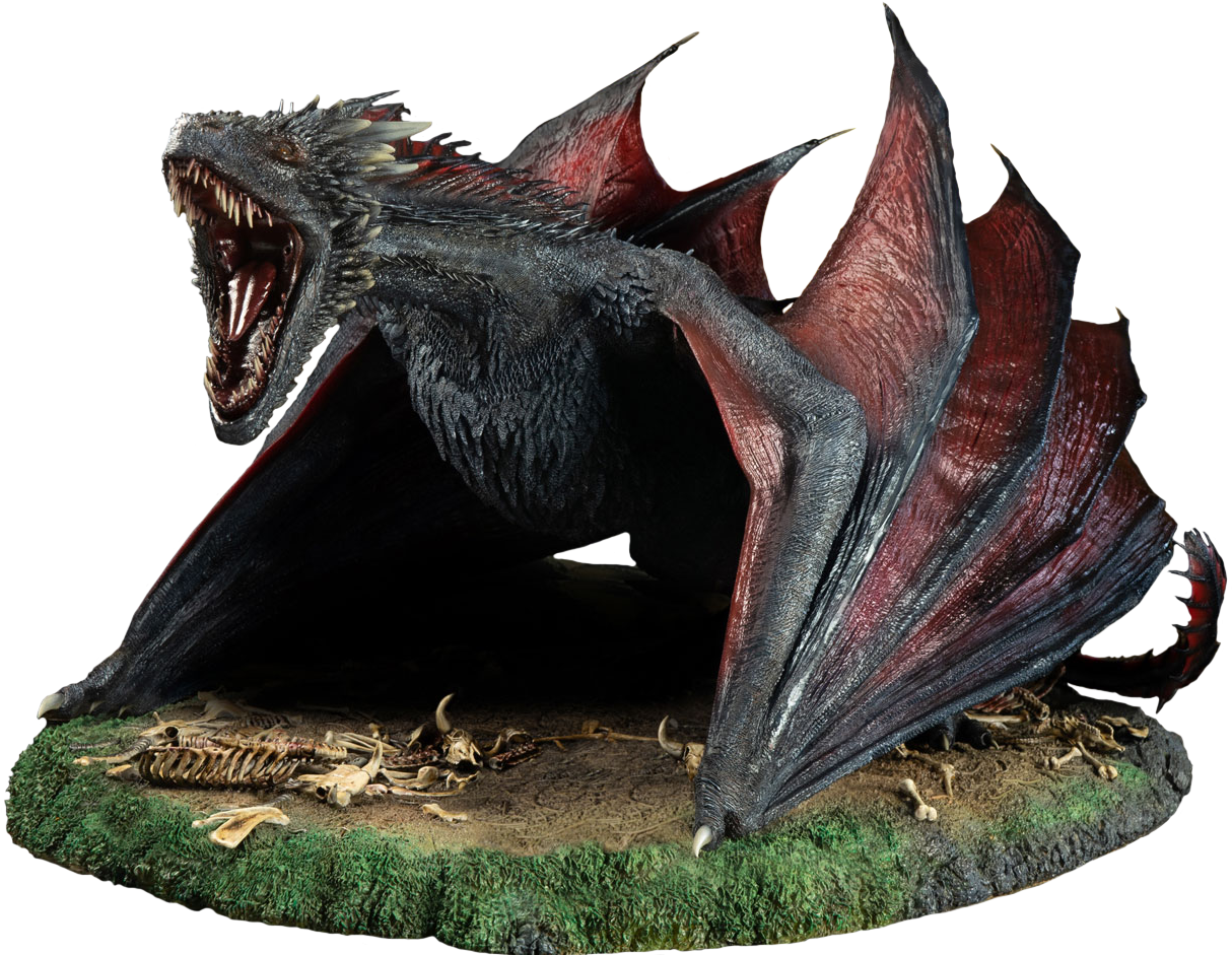 Fierce Dragon Statue Game of Thrones Bakgrunner