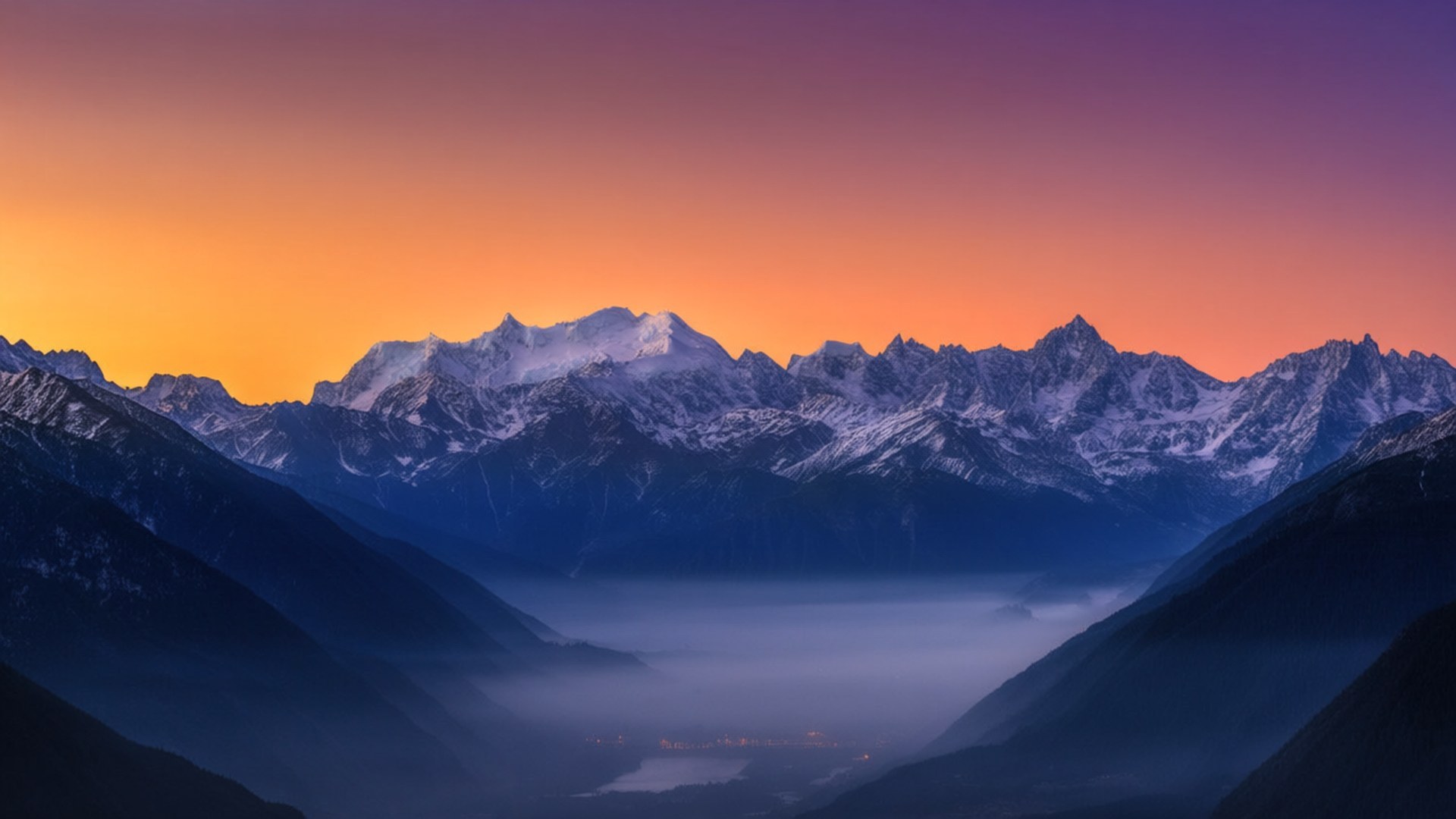 Fjelltopper ved soloppgang panorama Bakgrunner