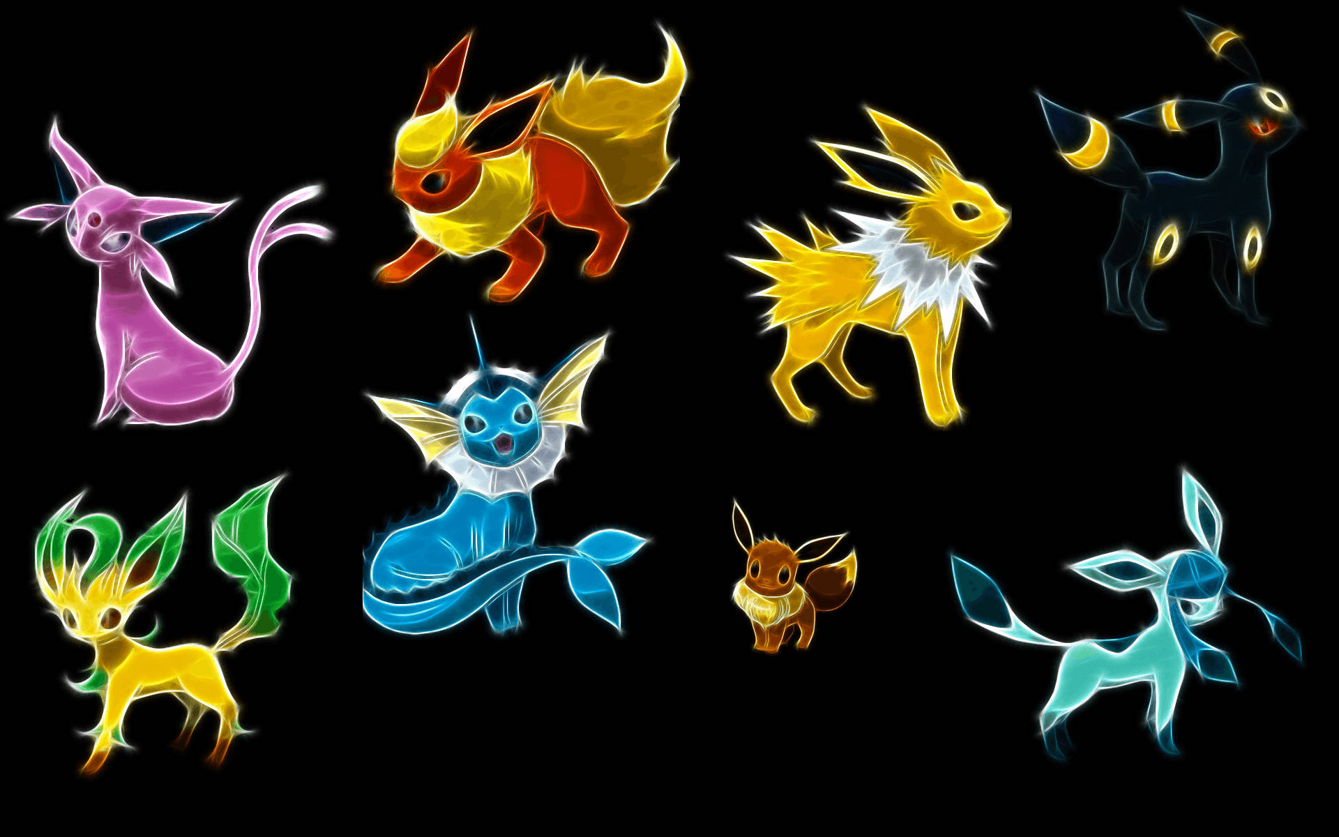 Flareon med svart Pokemon-bakgrunn Bakgrunner