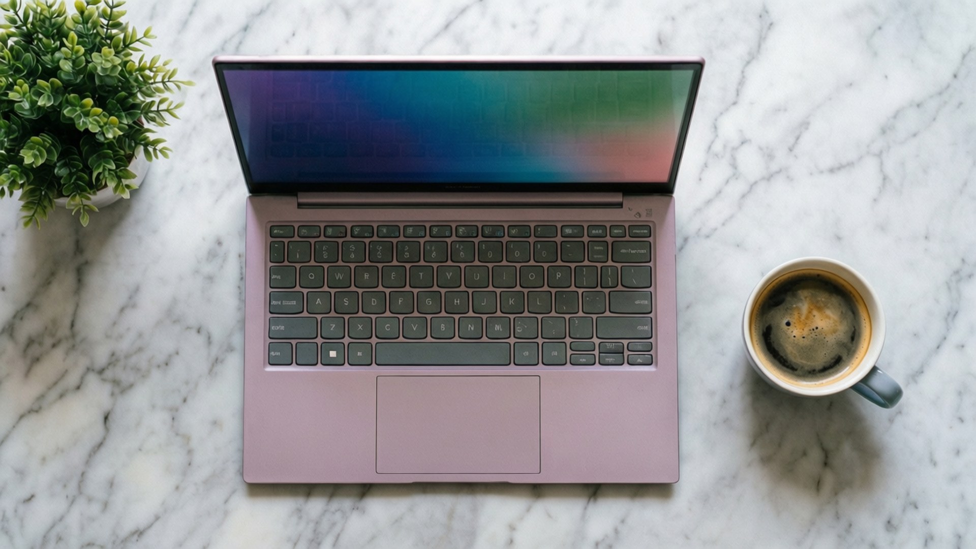 Flat Lay Chromebook-oppsett Bakgrunner
