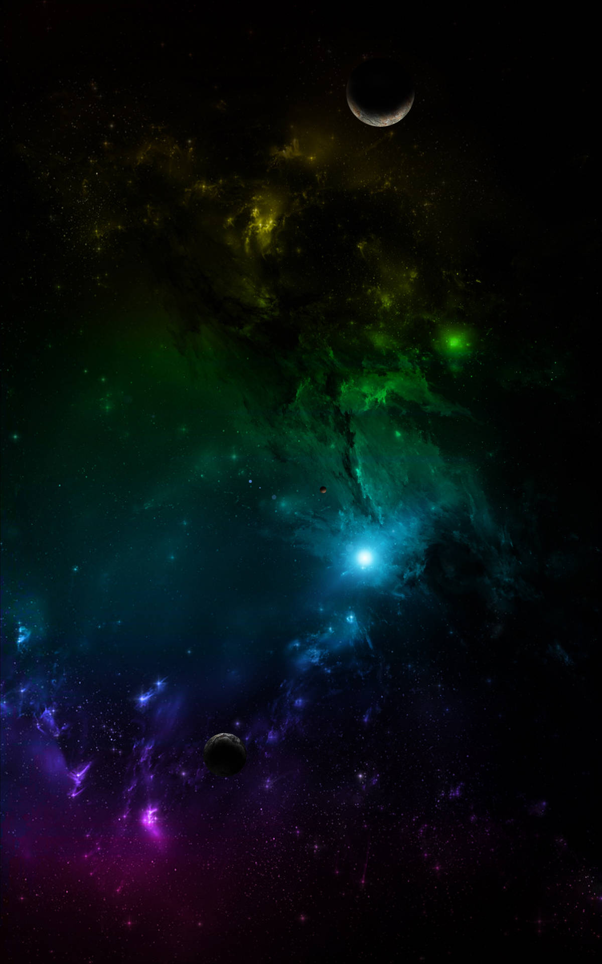Flerfarget univers mobiltelefonkunst bakgrunnsbilde — Mobil GIF Bakgrunner