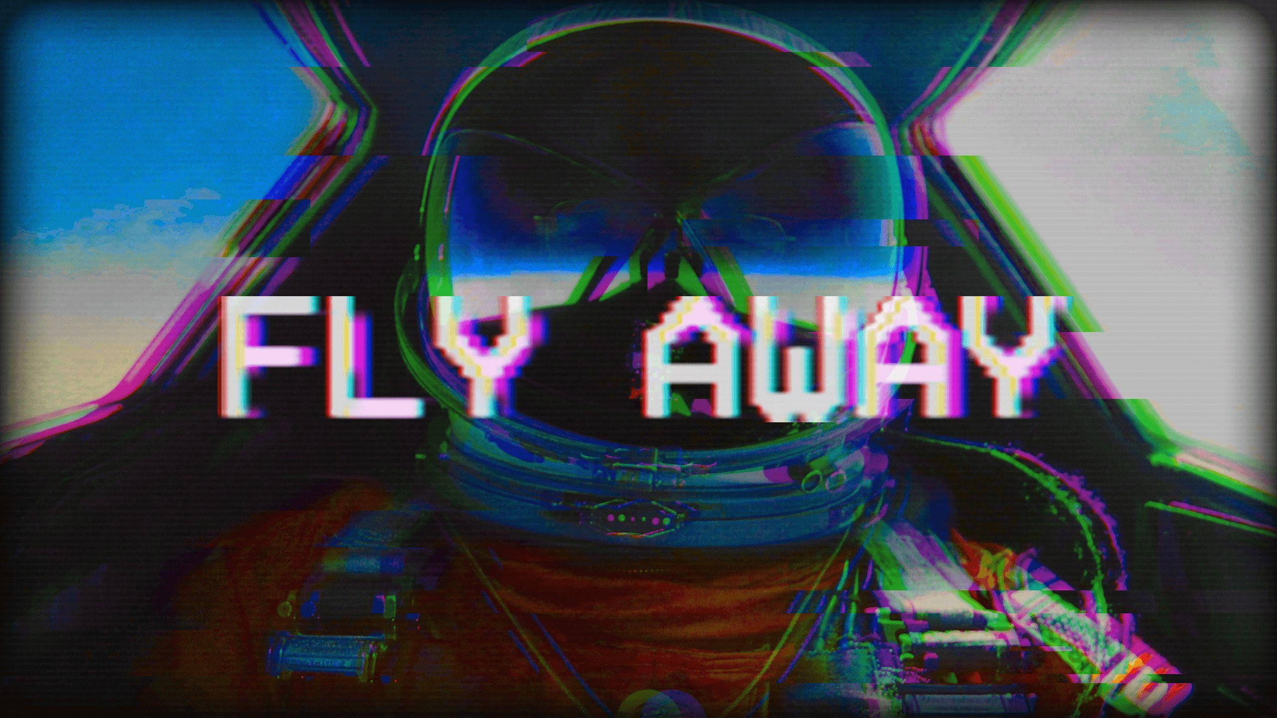 Fly Away Astronaut Trippy Estetikk Bakgrunner