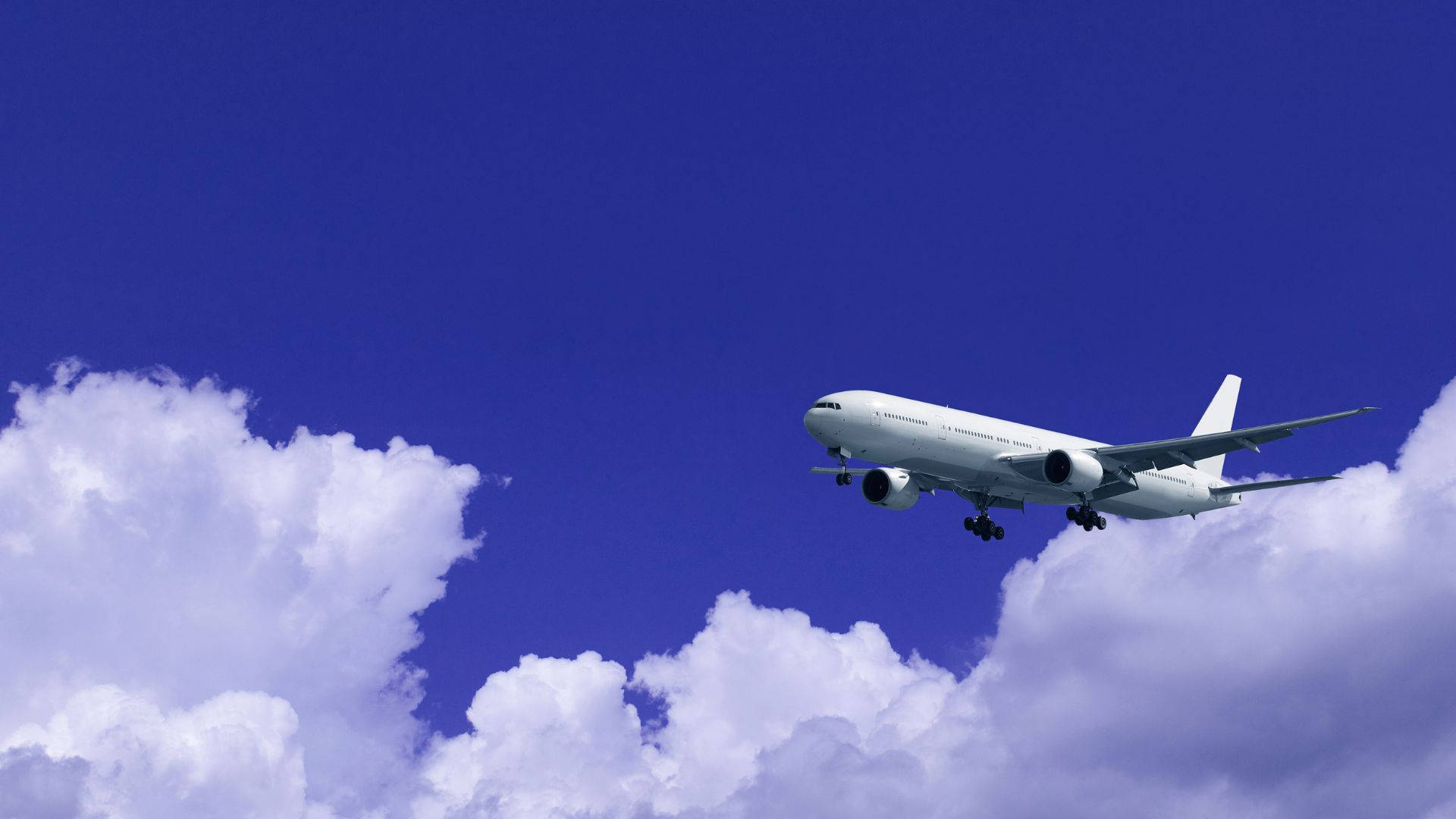 Fly Blå Himmel Tykke Skyer Bakgrunner