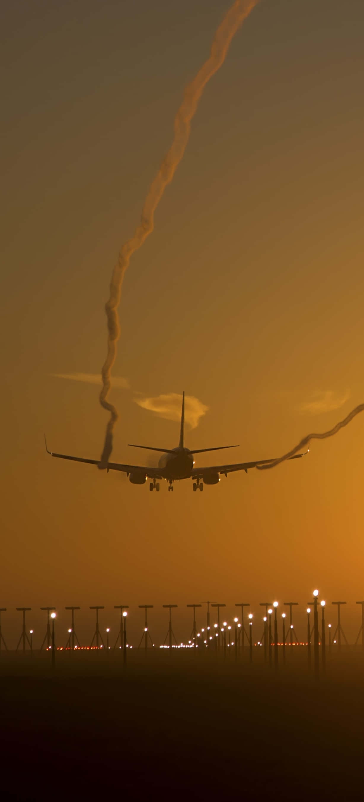 Fly som er i ferd med å lande Android flybakgrunn Bakgrunner
