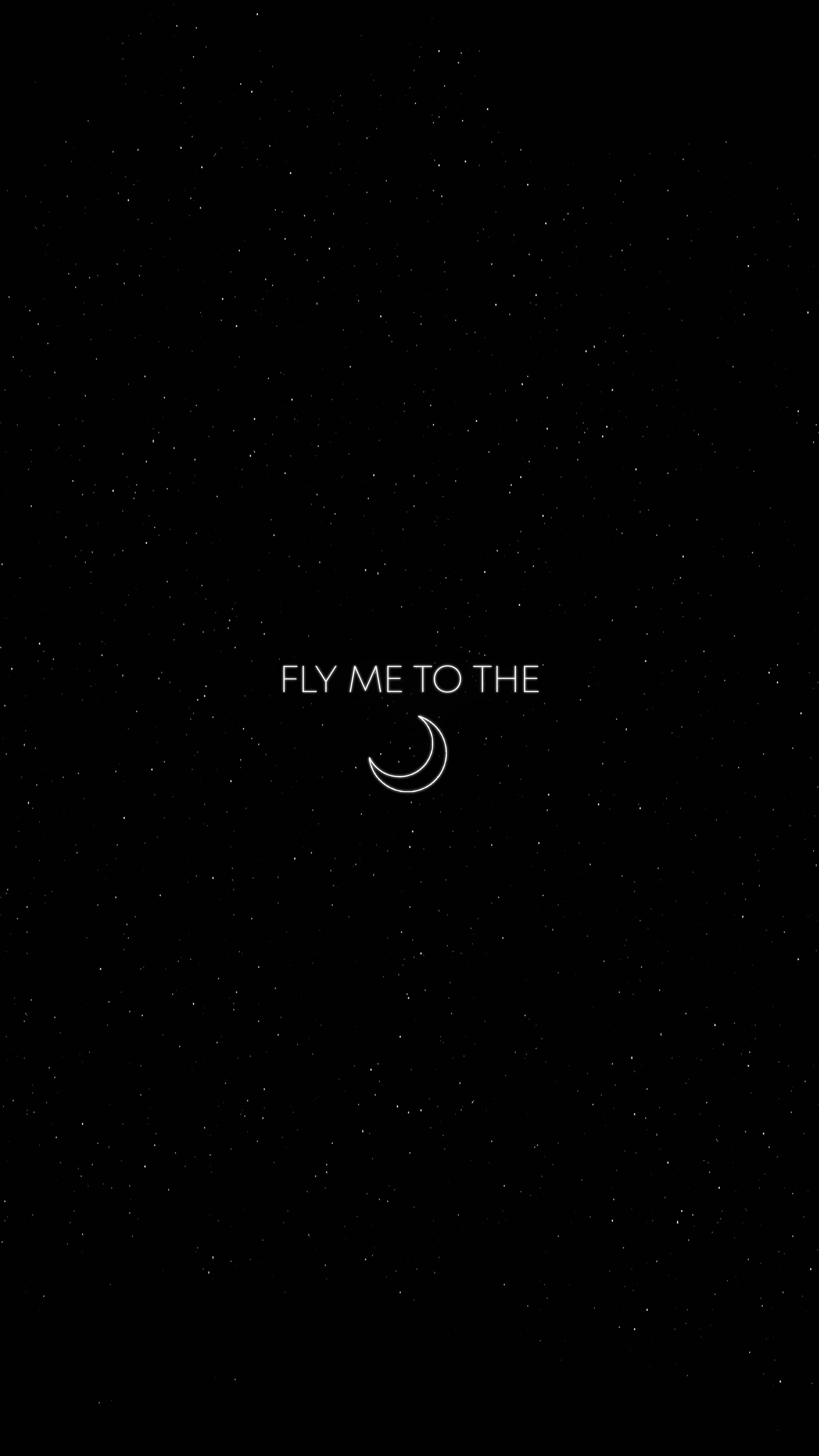 Fly To Moon Minimalistisk Svart Telefon Bakgrunner