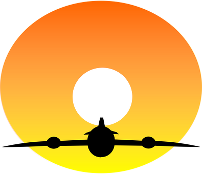 Flysilhuett solnedgang Bakgrunner