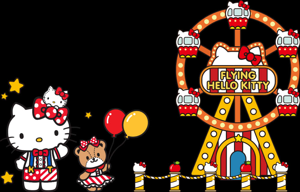 Flyvende Hello Kitty Karnevalstema Bakgrunner