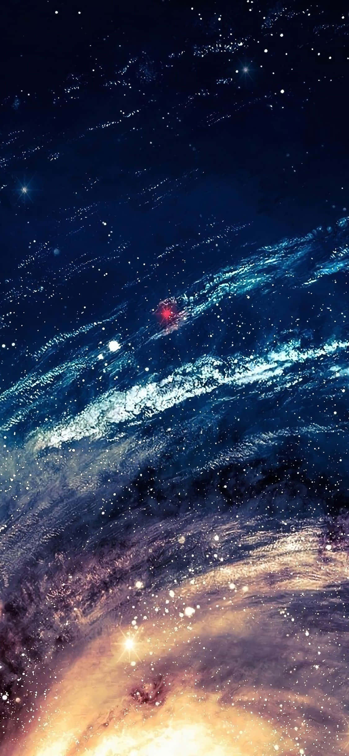 Føl galaksens kraft i dine hender med Blue Galaxy iPhone Bakgrunner
