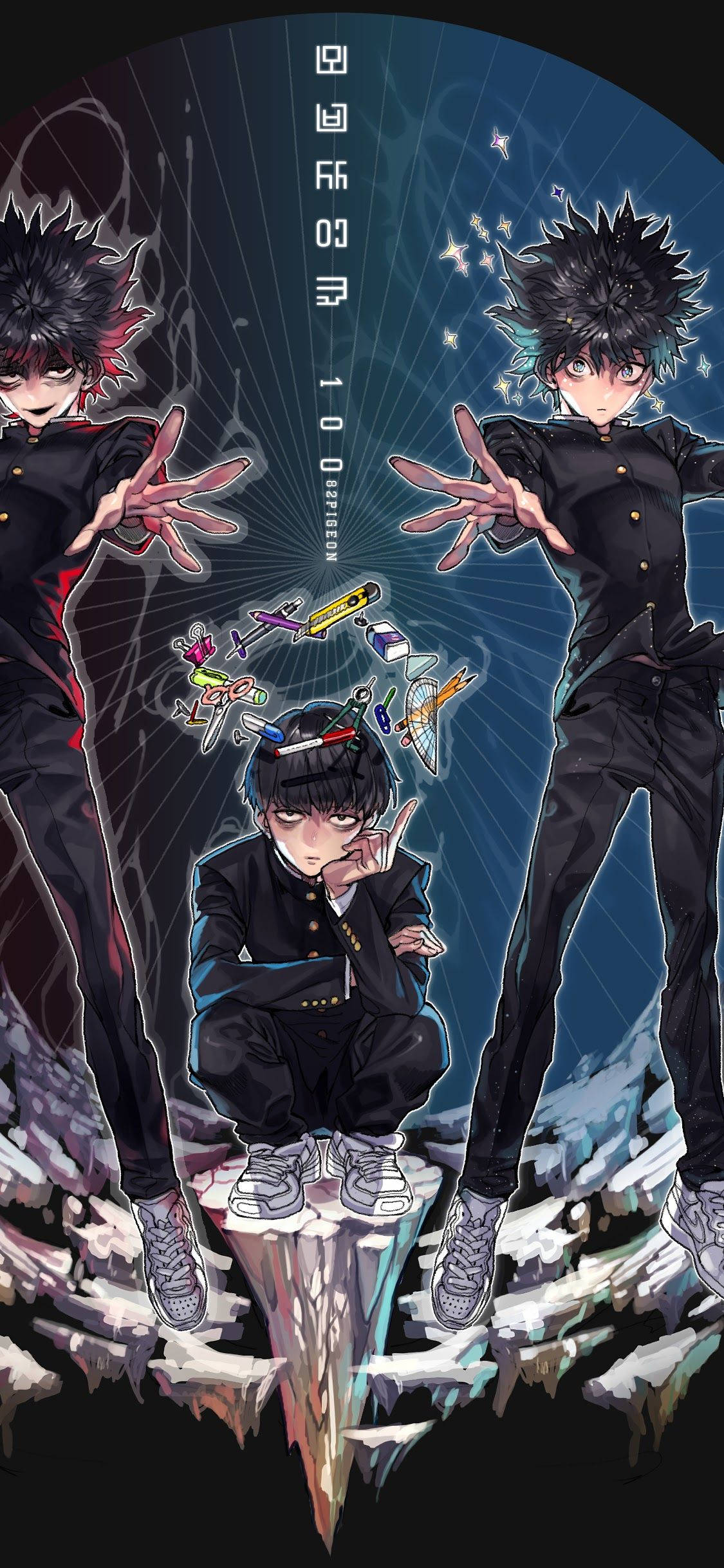 Følg Shigeo Kageyama på hans reise i Mob Psycho 100 Bakgrunner