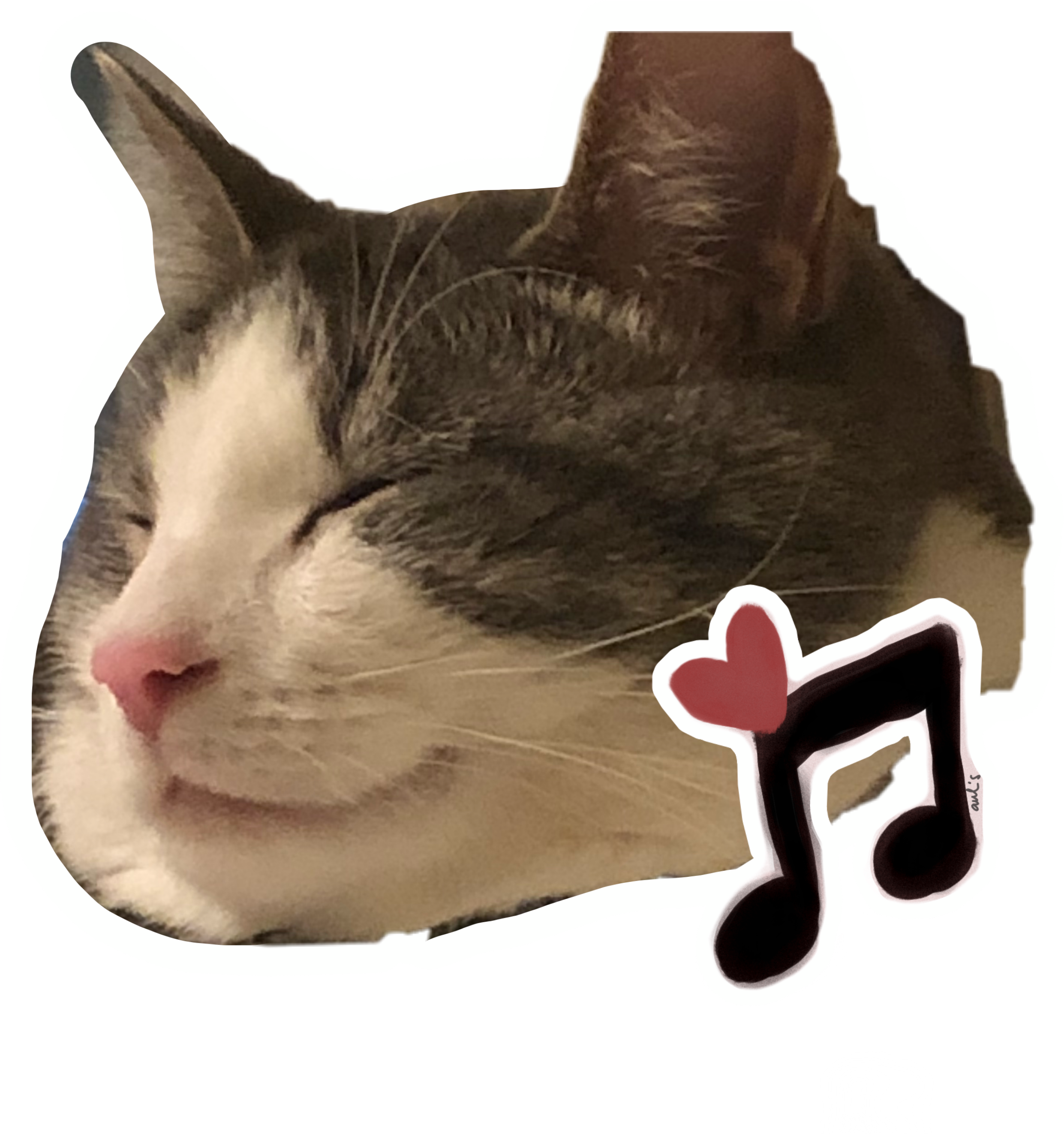 Fornøyd katt musikk kjærlighet klistremerke.PNG Bakgrunner
