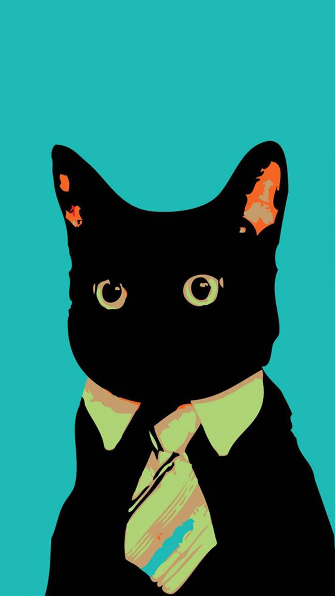 Forretningskonseptdesign Svart Katt iPhone Bakgrunner