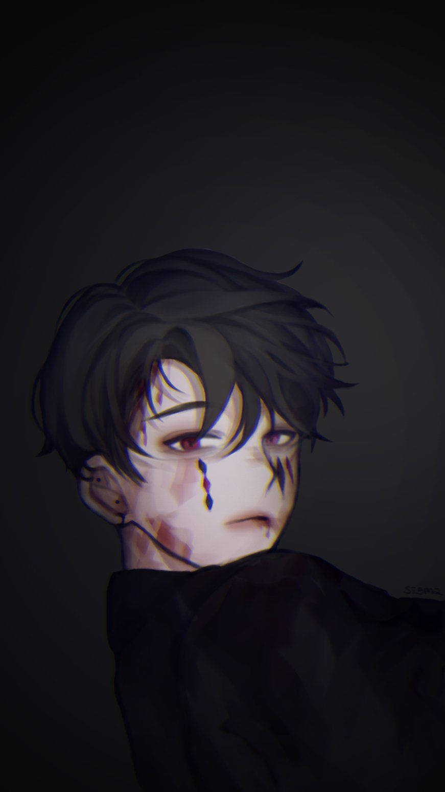 Forstuet gutt edgy anime-profilbilde Bakgrunner