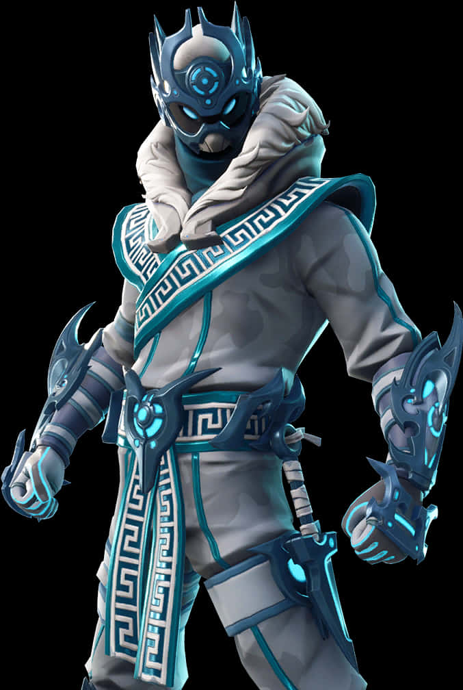 Fortnite Ninja-drakt blå glød Bakgrunner