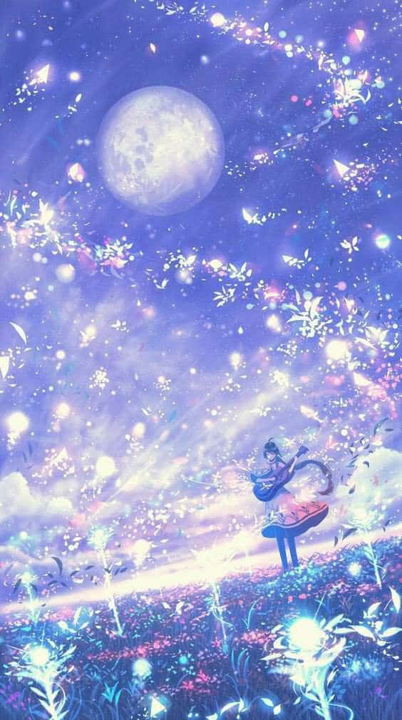 Fortryllende anime-landskap med kirsebærblomster Bakgrunner