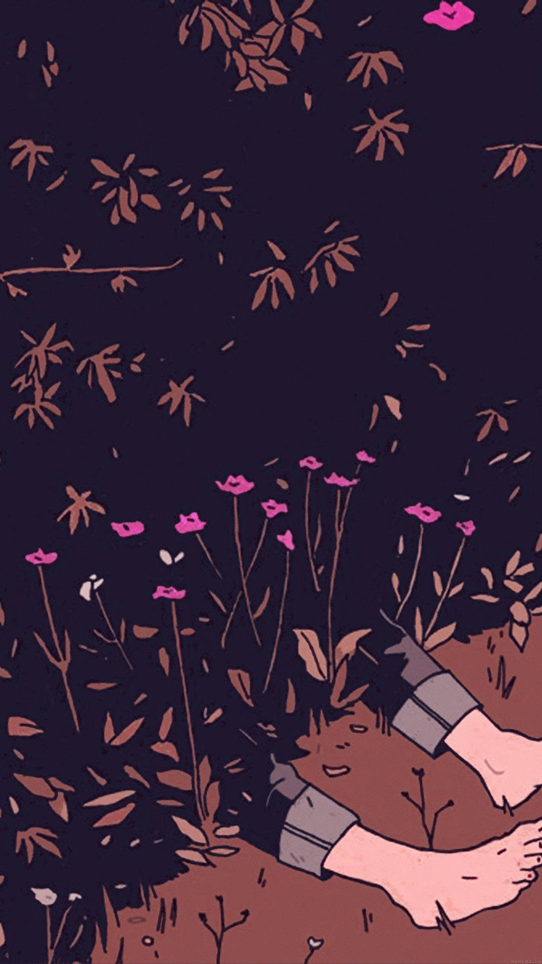 Estetisk blomster-telefonkunst bakgrunnsbilder — Mobil GIF Bakgrunner