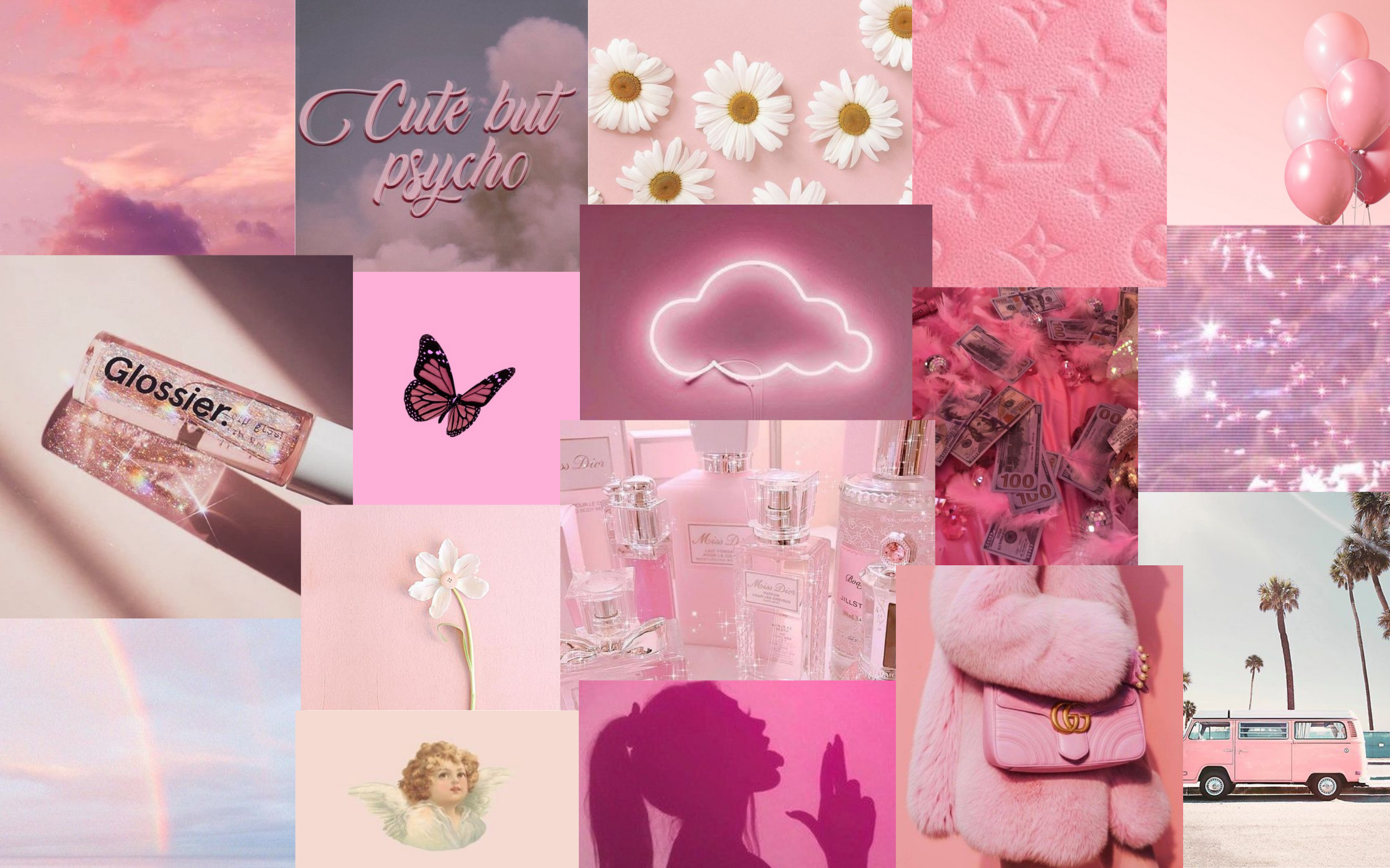 Fortryllende Kawaii Rosa Univers Bakgrunner