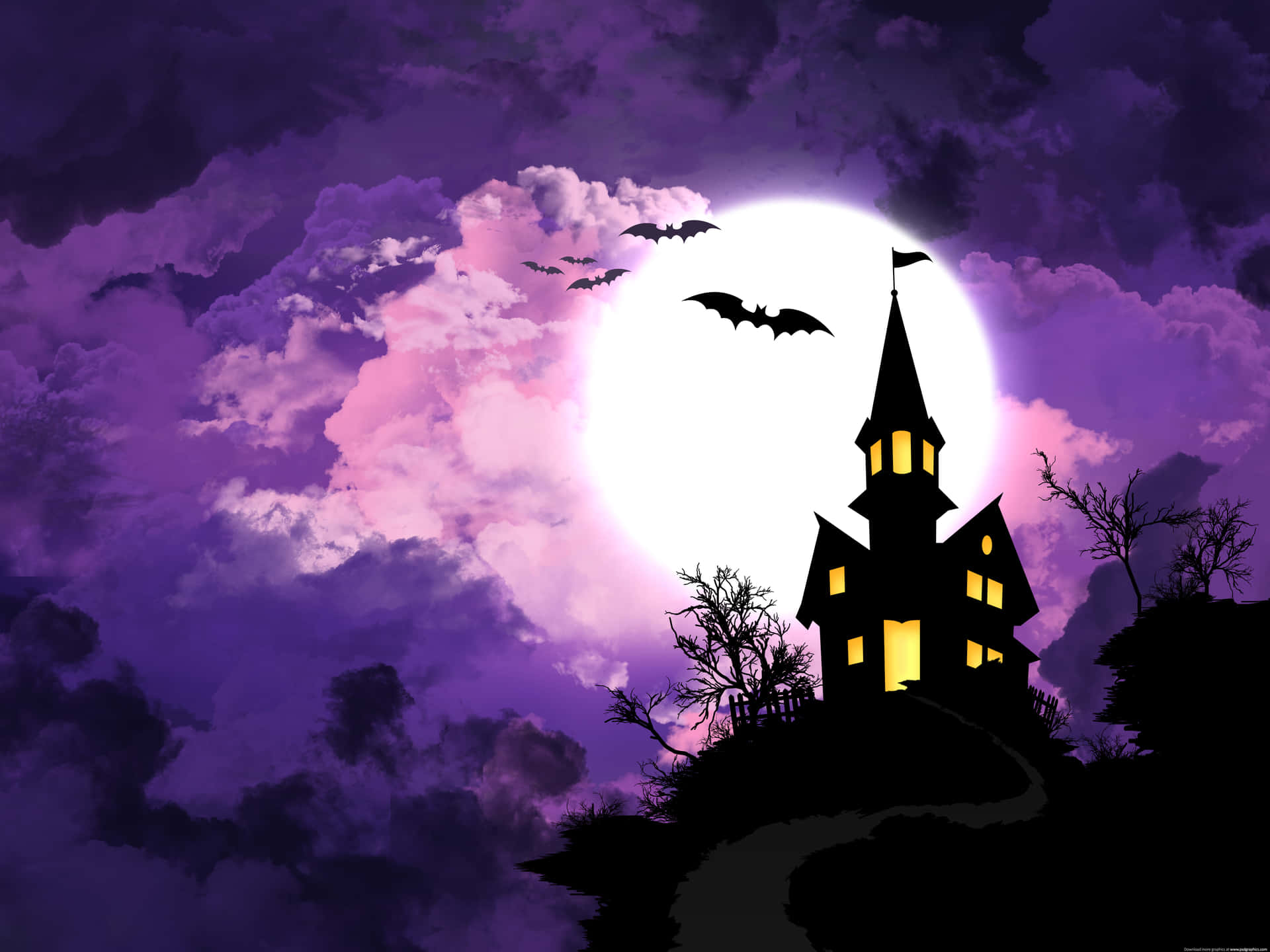 Fortryllende lilla halloweenstemning Bakgrunner