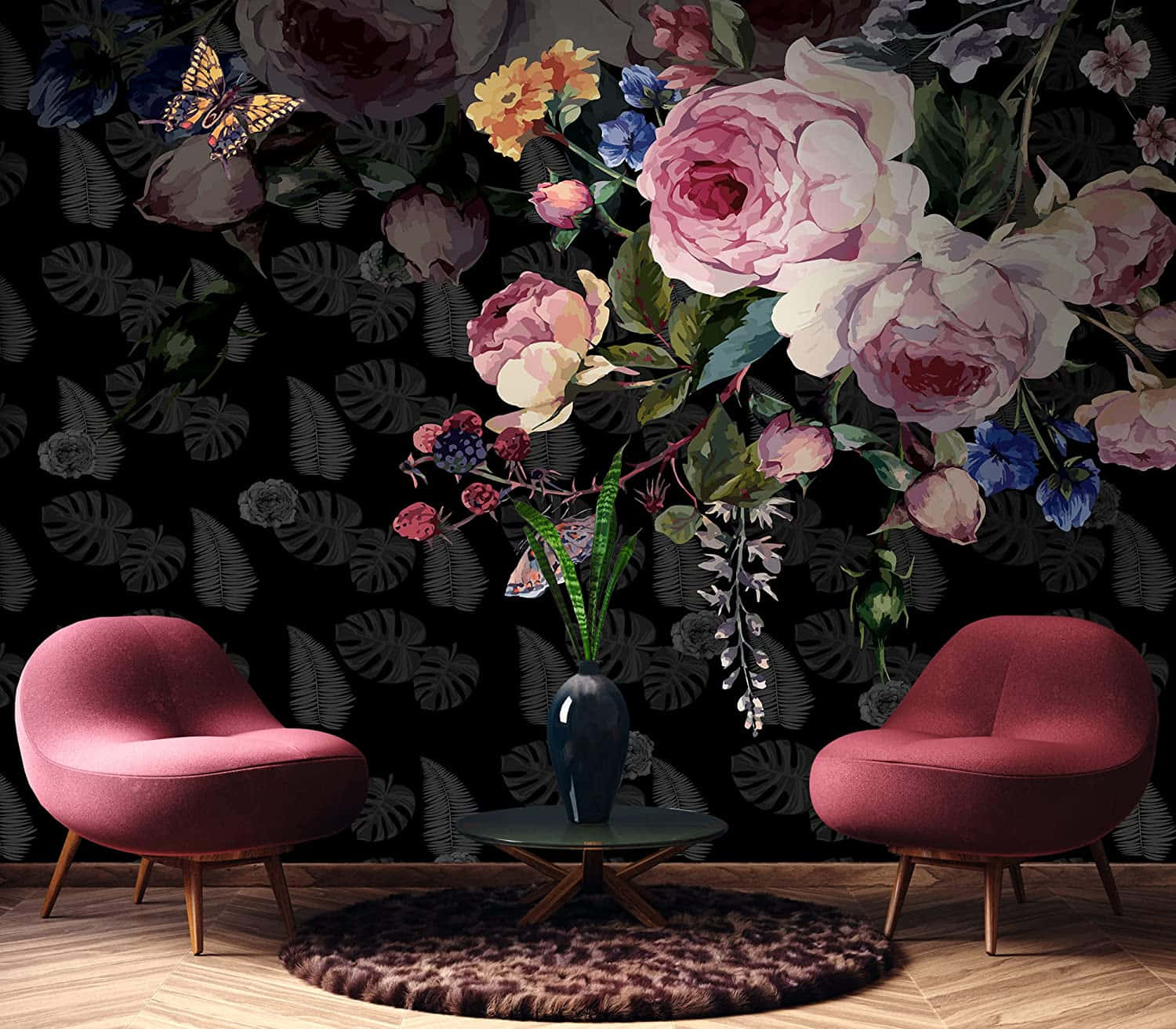 Fortryllende mørk blomsterbakgrunn Bakgrunner
