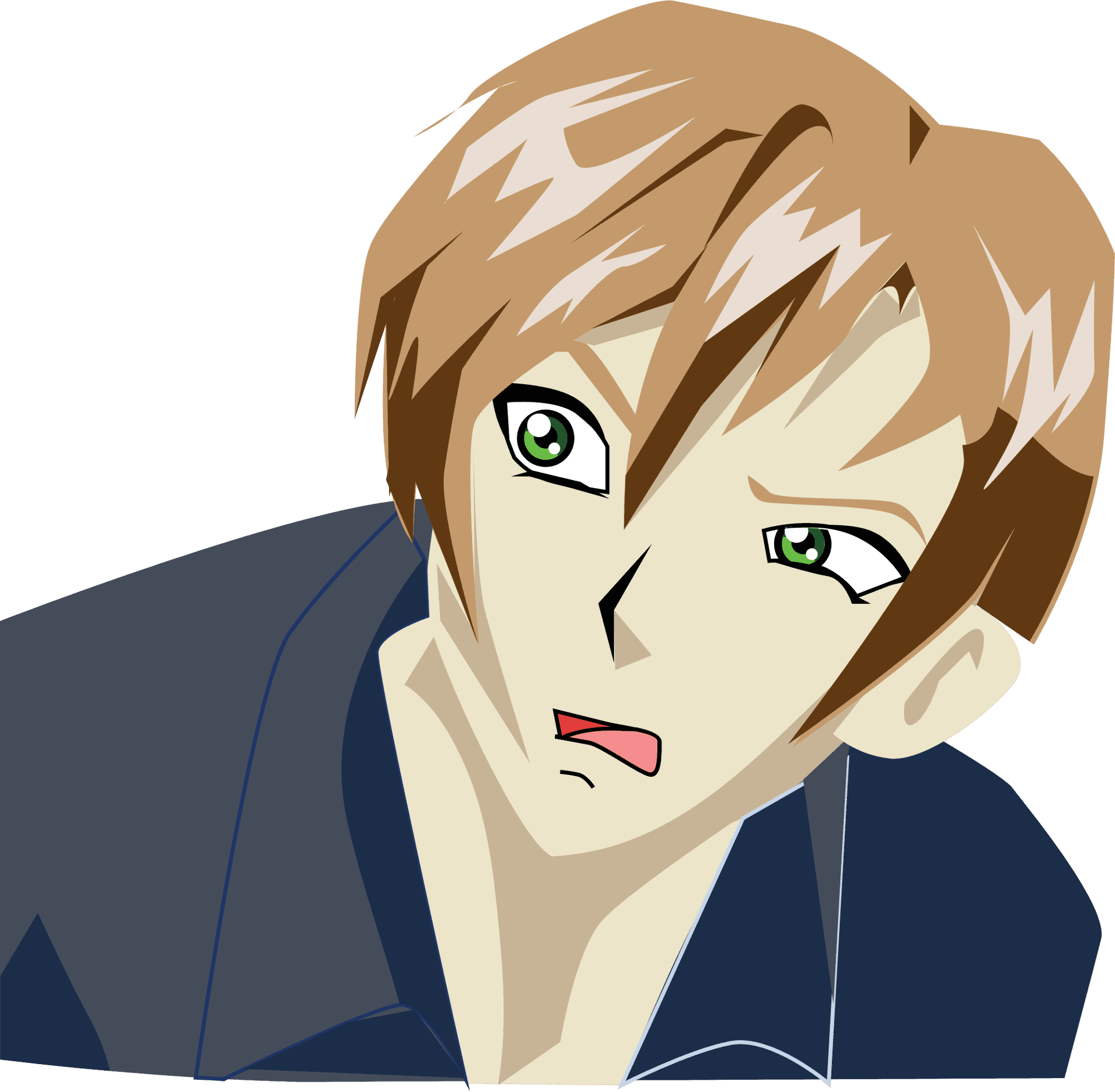 Forvirret animekarakter Bakgrunner
