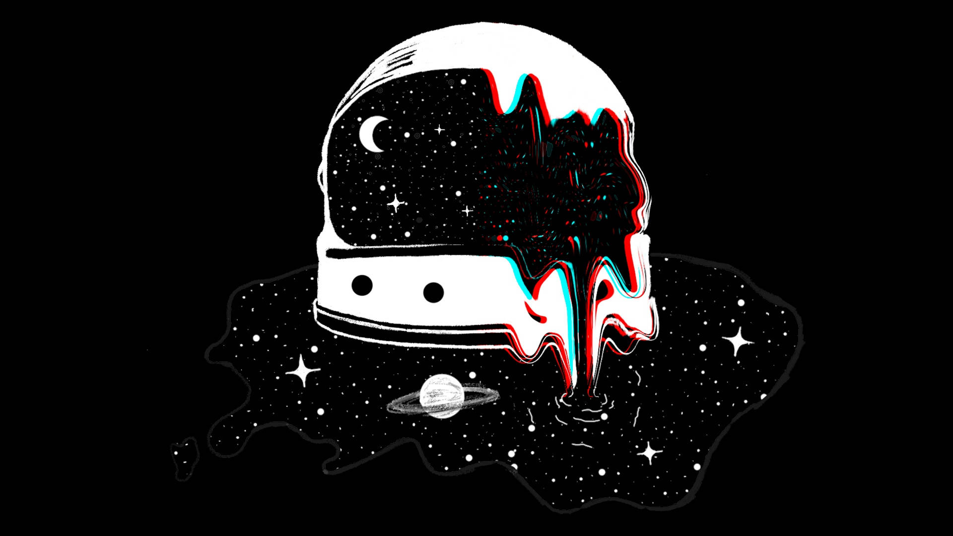 Forvrengt astronauthjelm trippy estetikk Bakgrunner