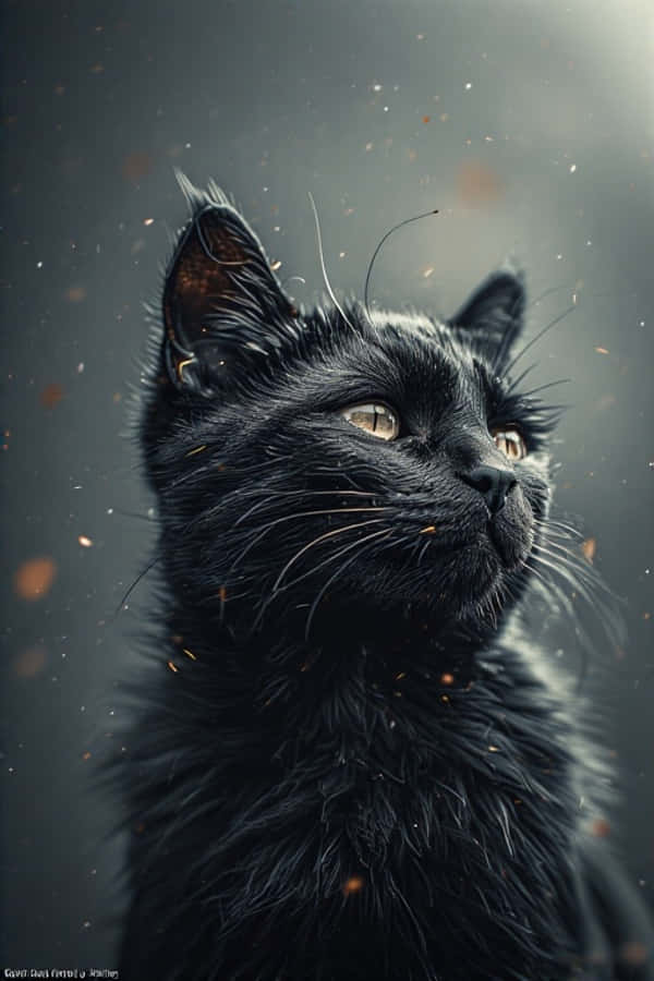 Fotorealistisk ibenholt katt kinematisk digital kunst Bakgrunner