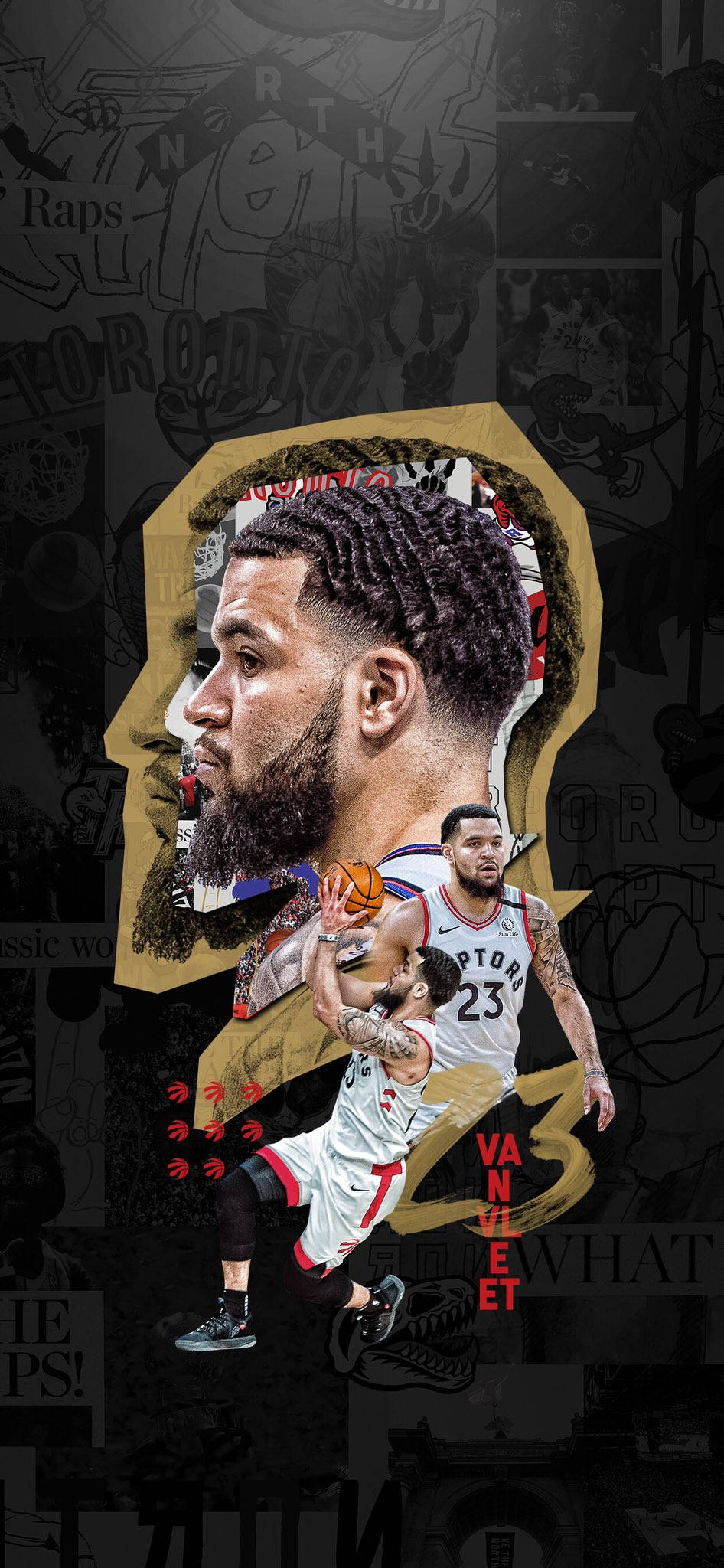 Fred Vanvleet Svart Plakat Bakgrunner