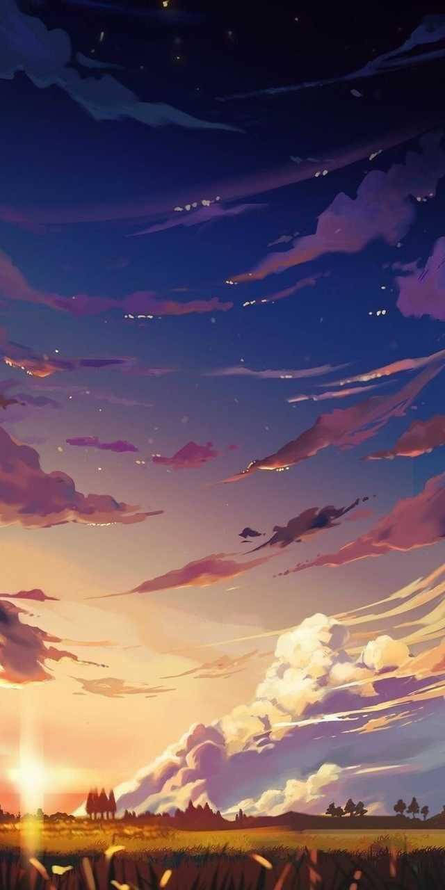 Fredfull estetisk animehimmel Bakgrunner