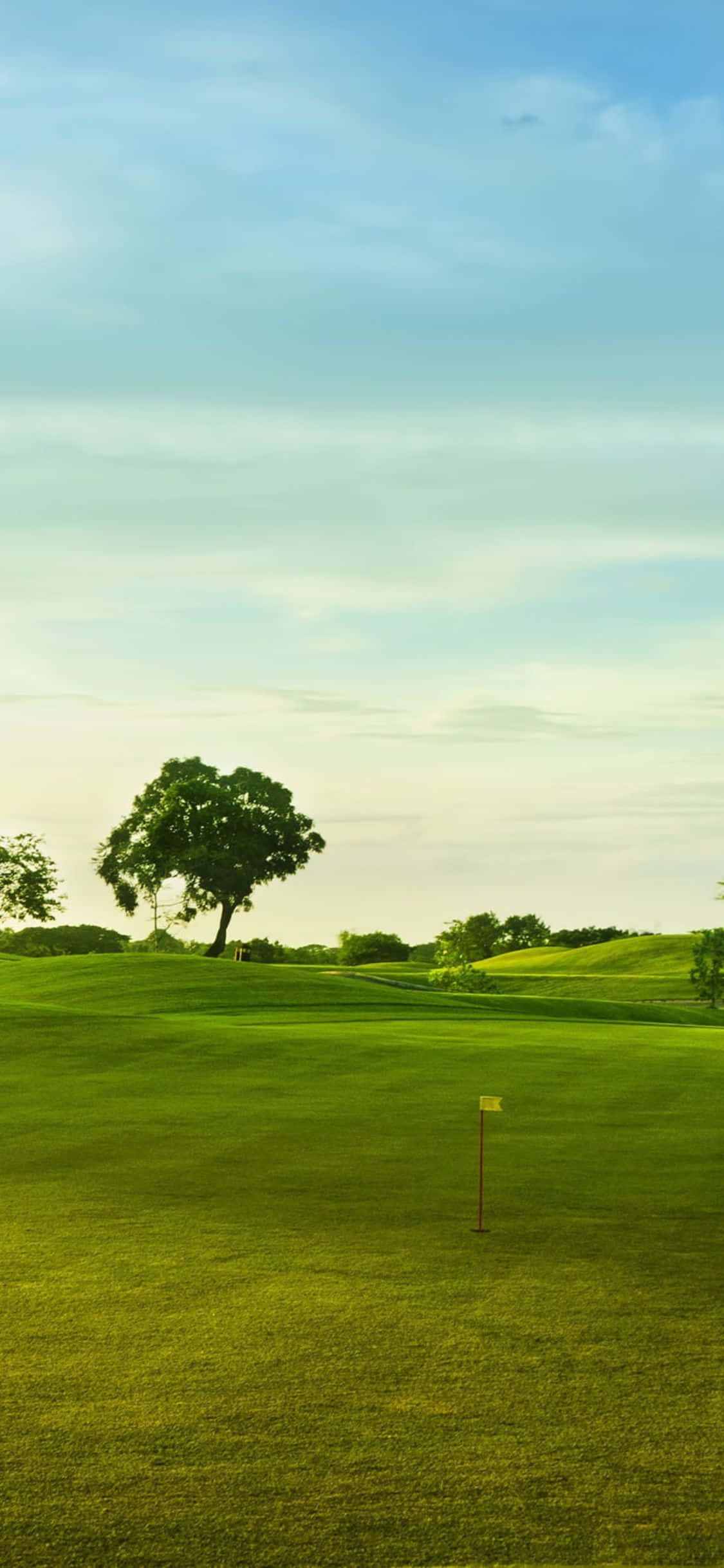 Fredfull golfbaneutsikt med iPhone X Bakgrunner