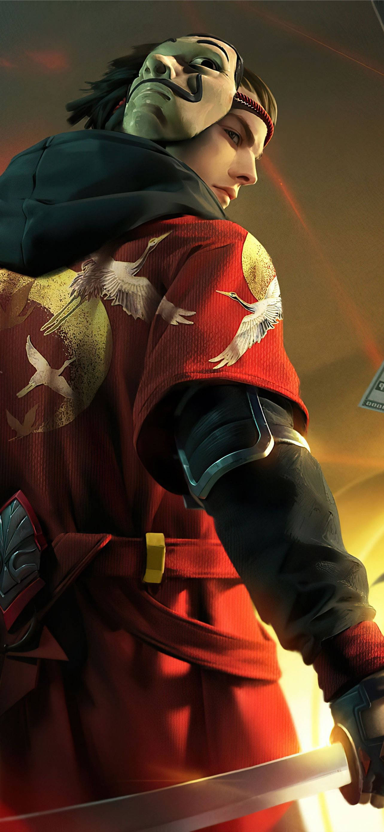 Free Fire Sesong 1 med Money Heist-maske Bakgrunner