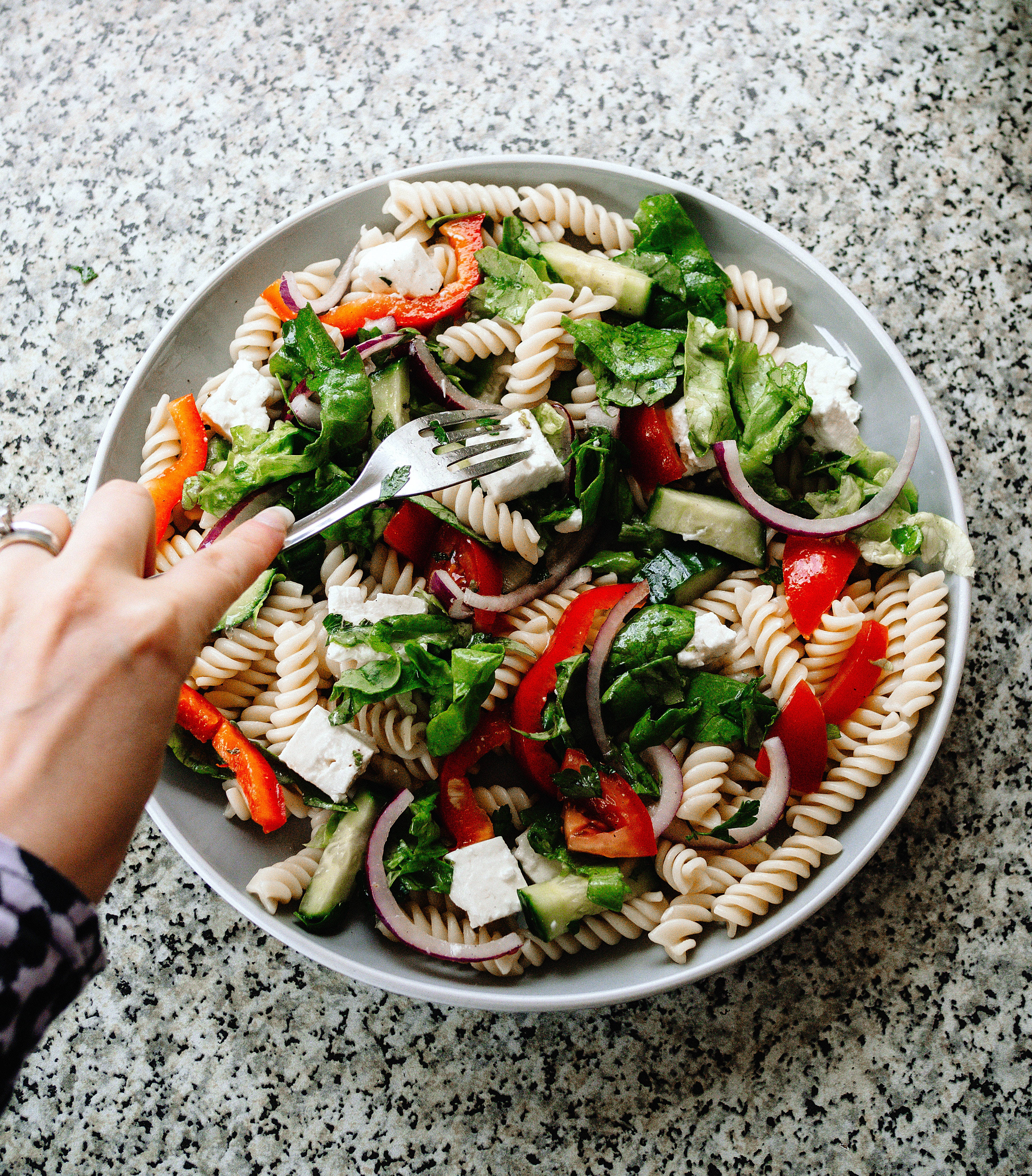 Frisk salatpasta Bakgrunner