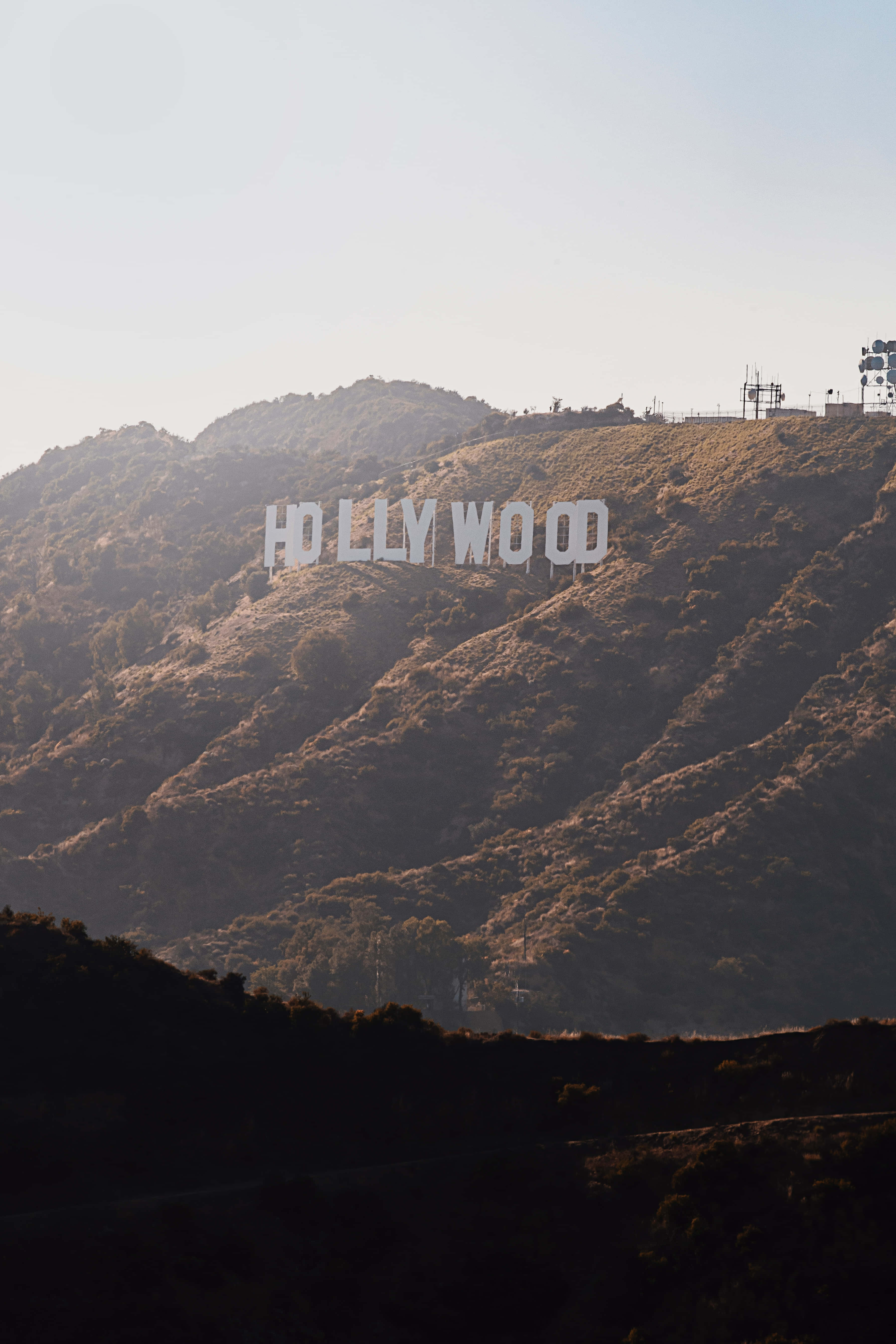 Frontutsikt av Hollywood Bakgrunn Skilt Bakgrunner