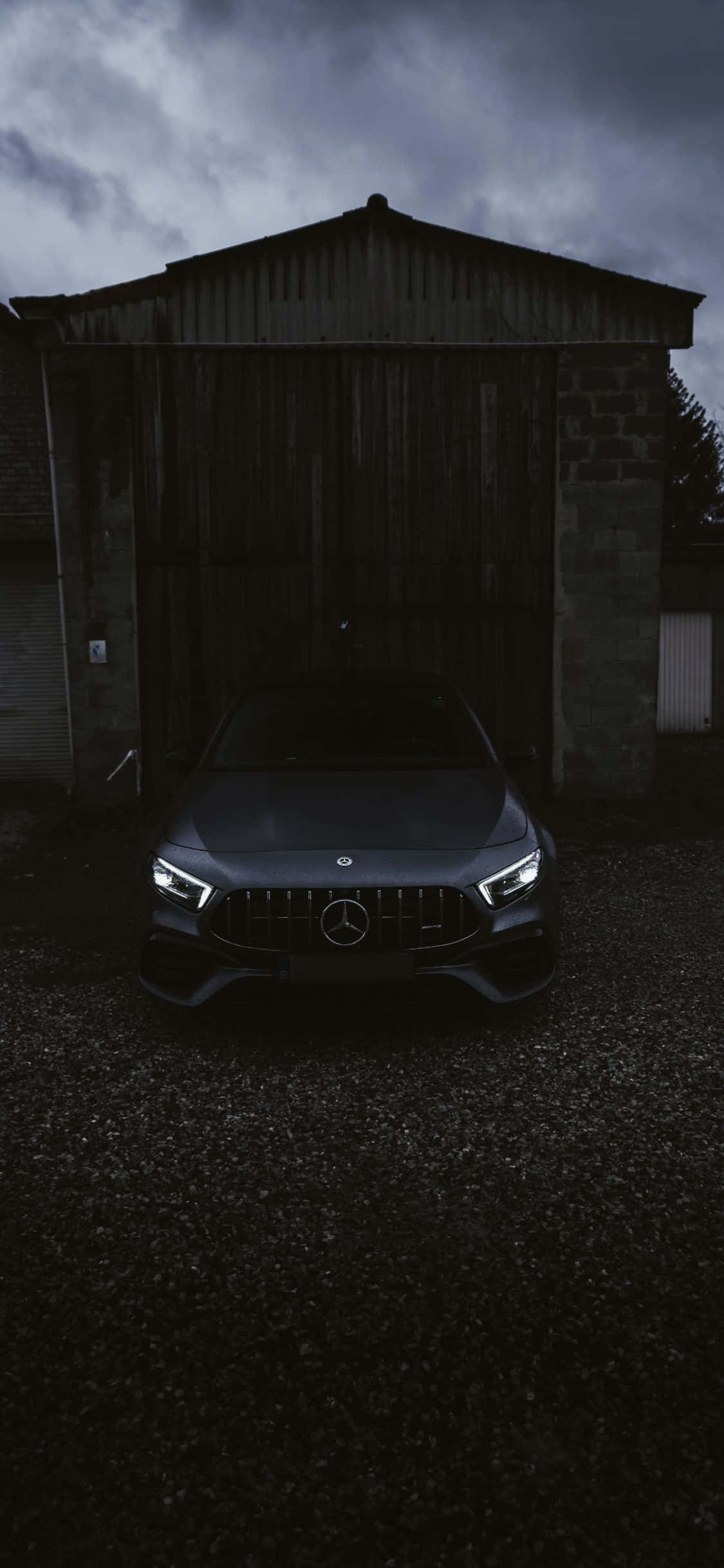 Frontvisning Svart iPhone Xs Mercedes Amg Bakgrunn Bakgrunner