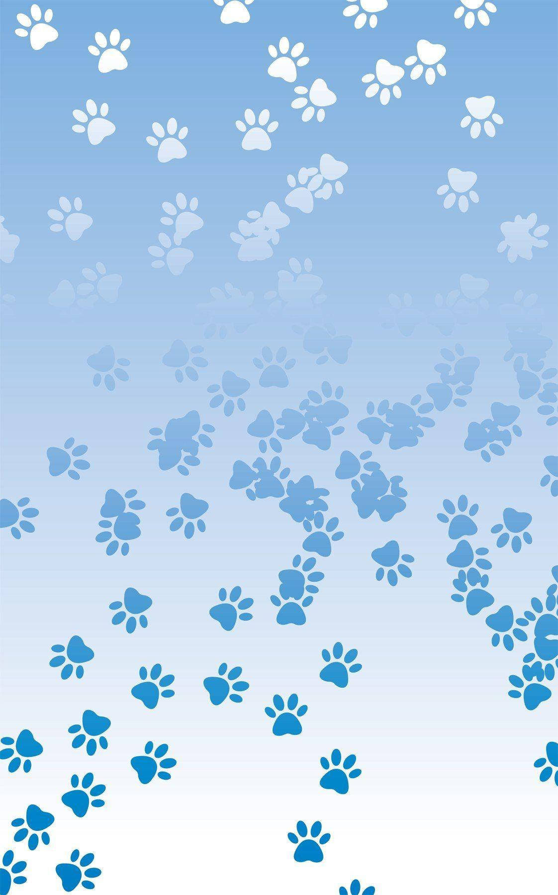 Frosted Blue Paw Prints Bakgrunner