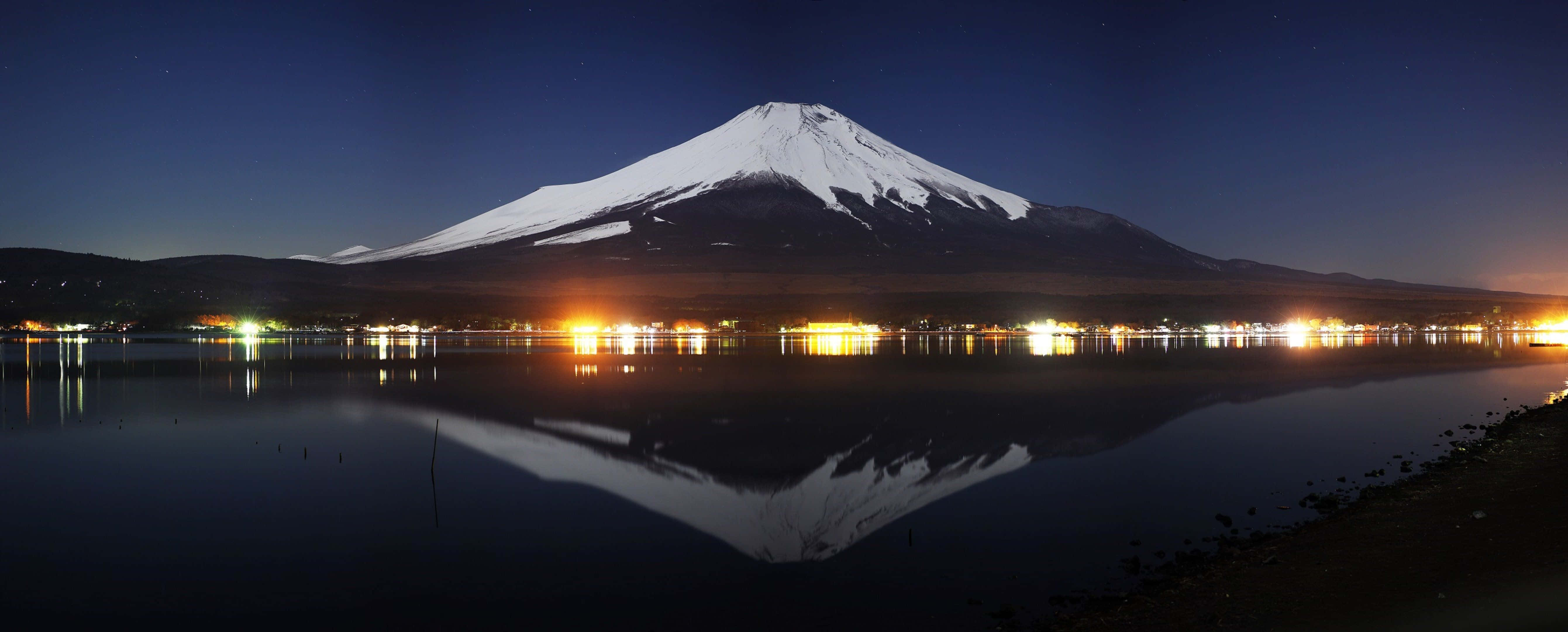 Fuji-fjellet kul dobbeltskjerm Bakgrunner