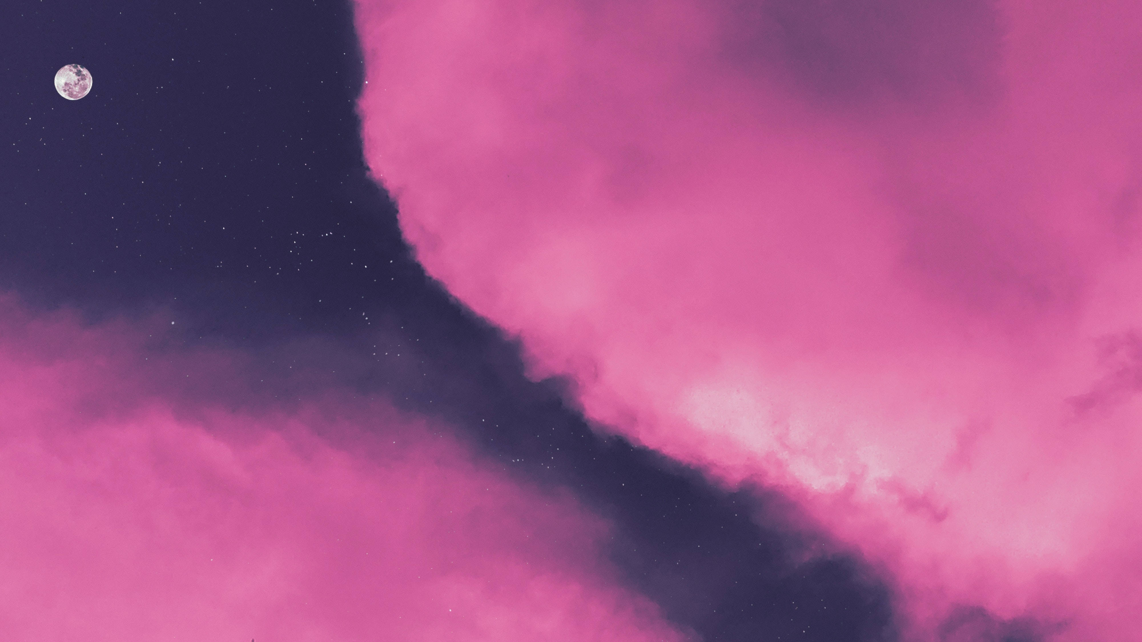 Fullmåne rosa himmel Bakgrunner
