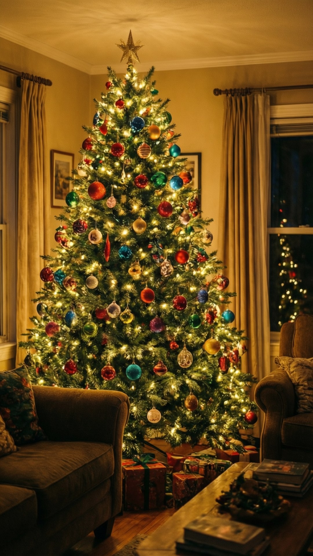Funklende juletre Bakgrunner