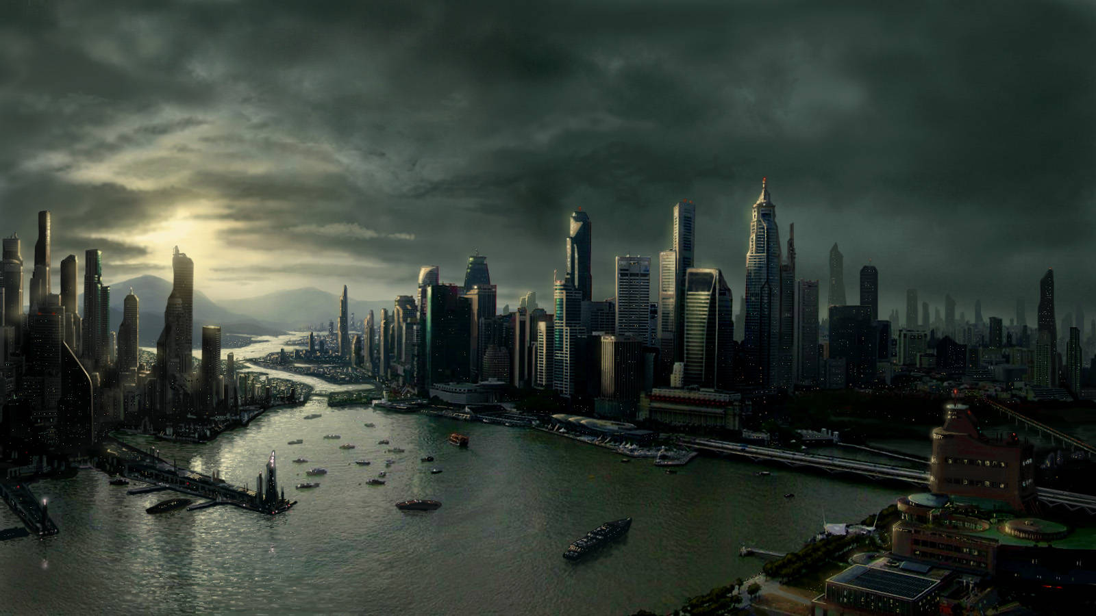 Futuristisk by Full HD 1600x900 Bakgrunner