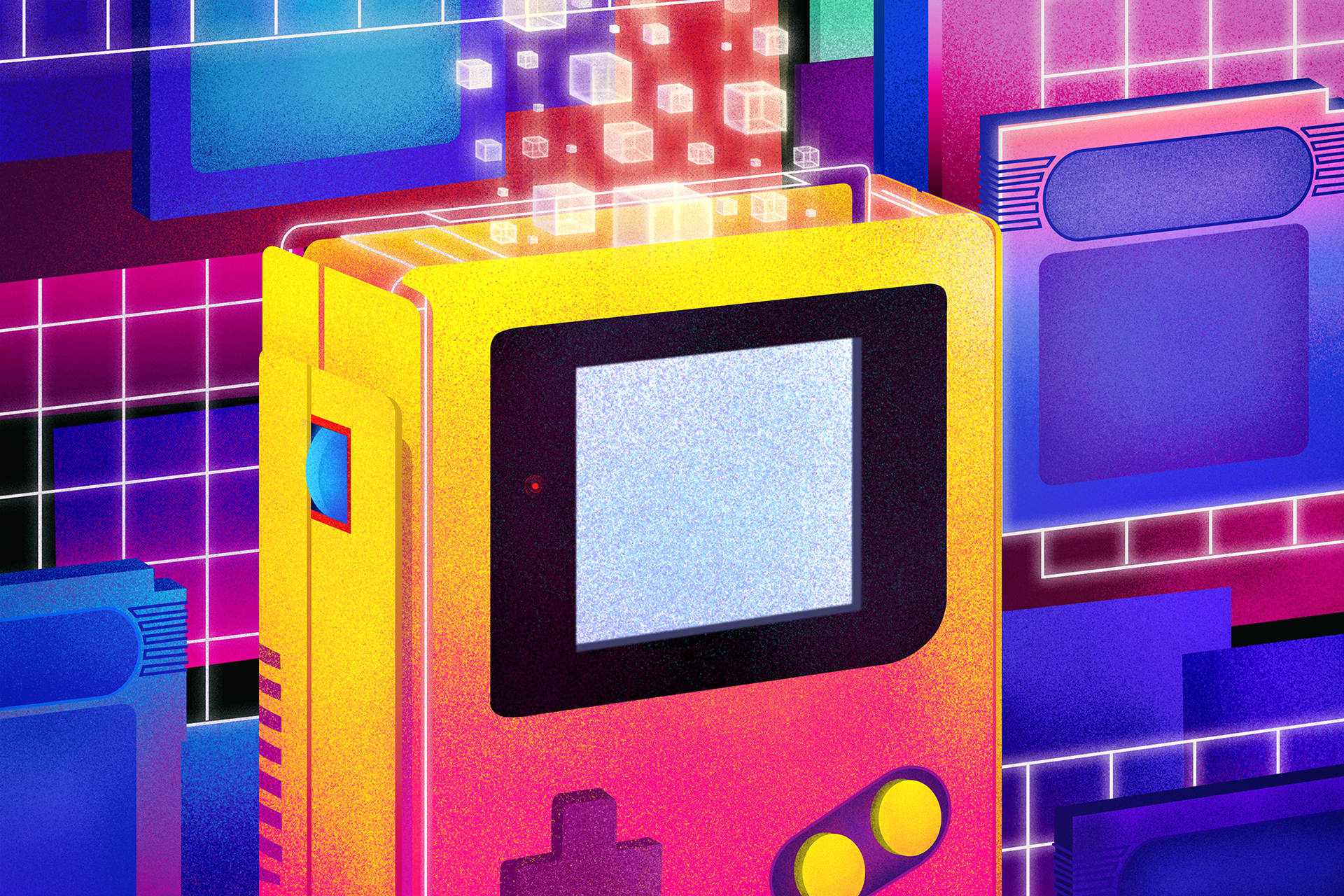 Futuristisk Game Boy Color-kunst Bakgrunner