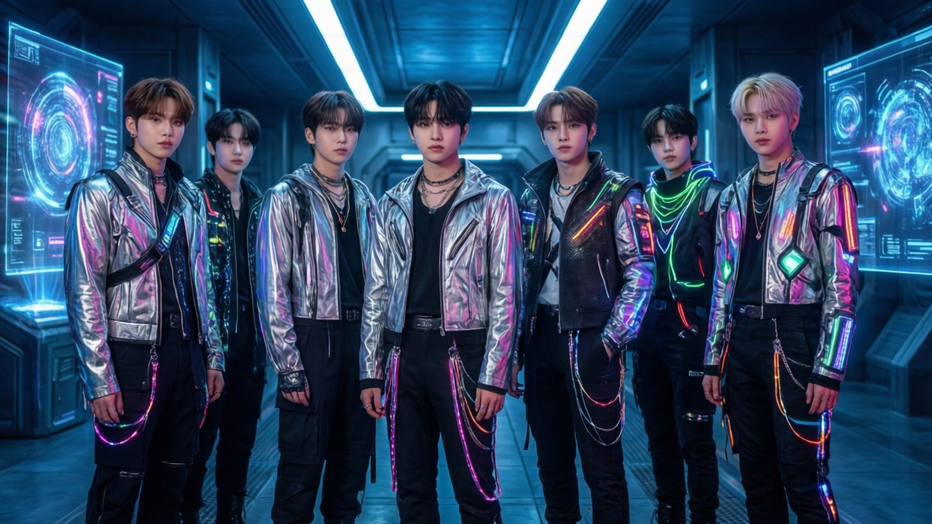Futuristisk Kpop Cyberpunk Bakgrunner