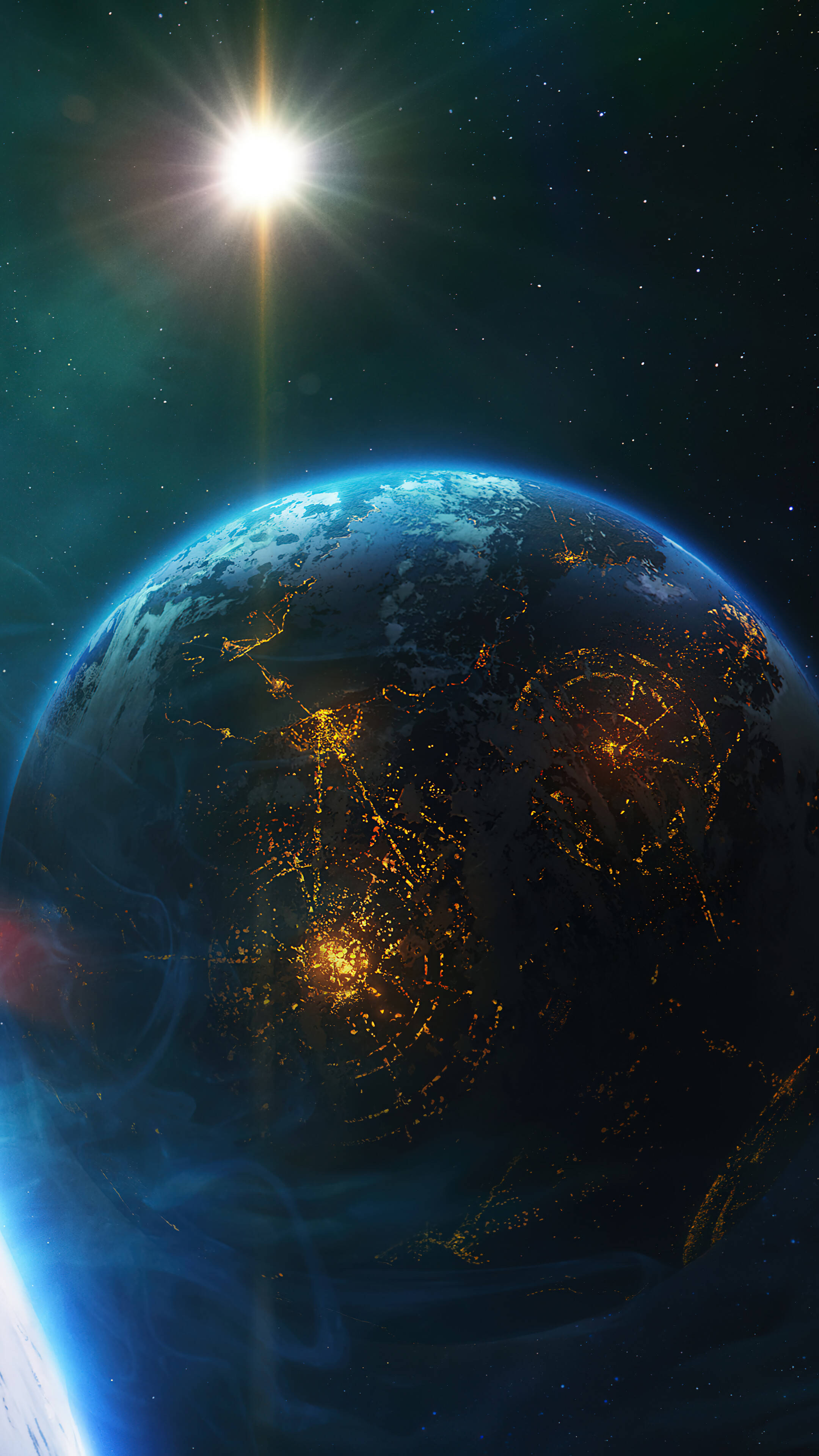 Futuristisk planet i verdensrommet 4K Telefon Bakgrunner
