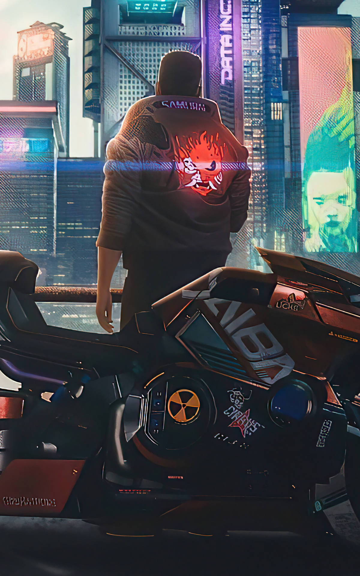 Fyr Med Jakke I Cyberpunk For Android Bakgrunner