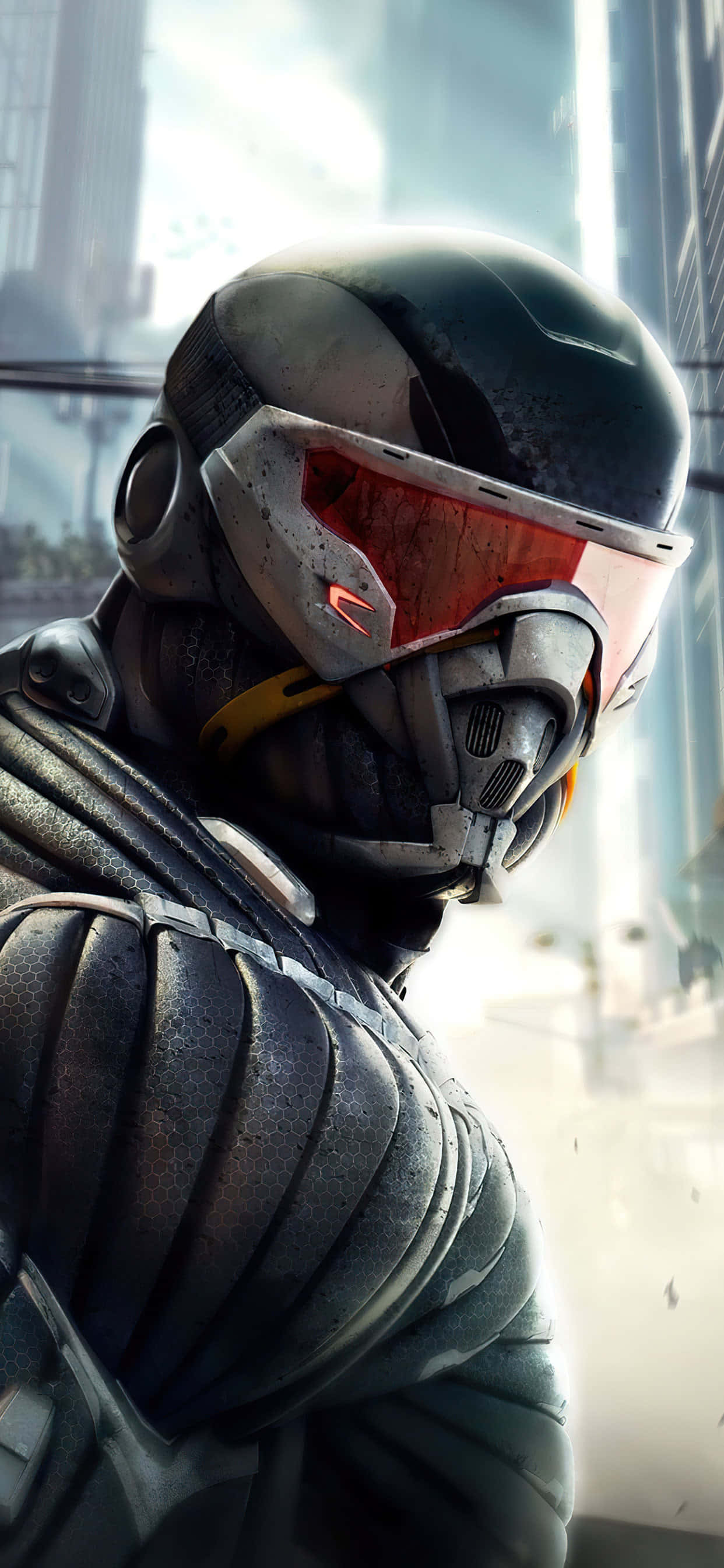 Gå inn i fremtiden med Apple iPhone Xs Max og Crysis Warhead-spillet Bakgrunner