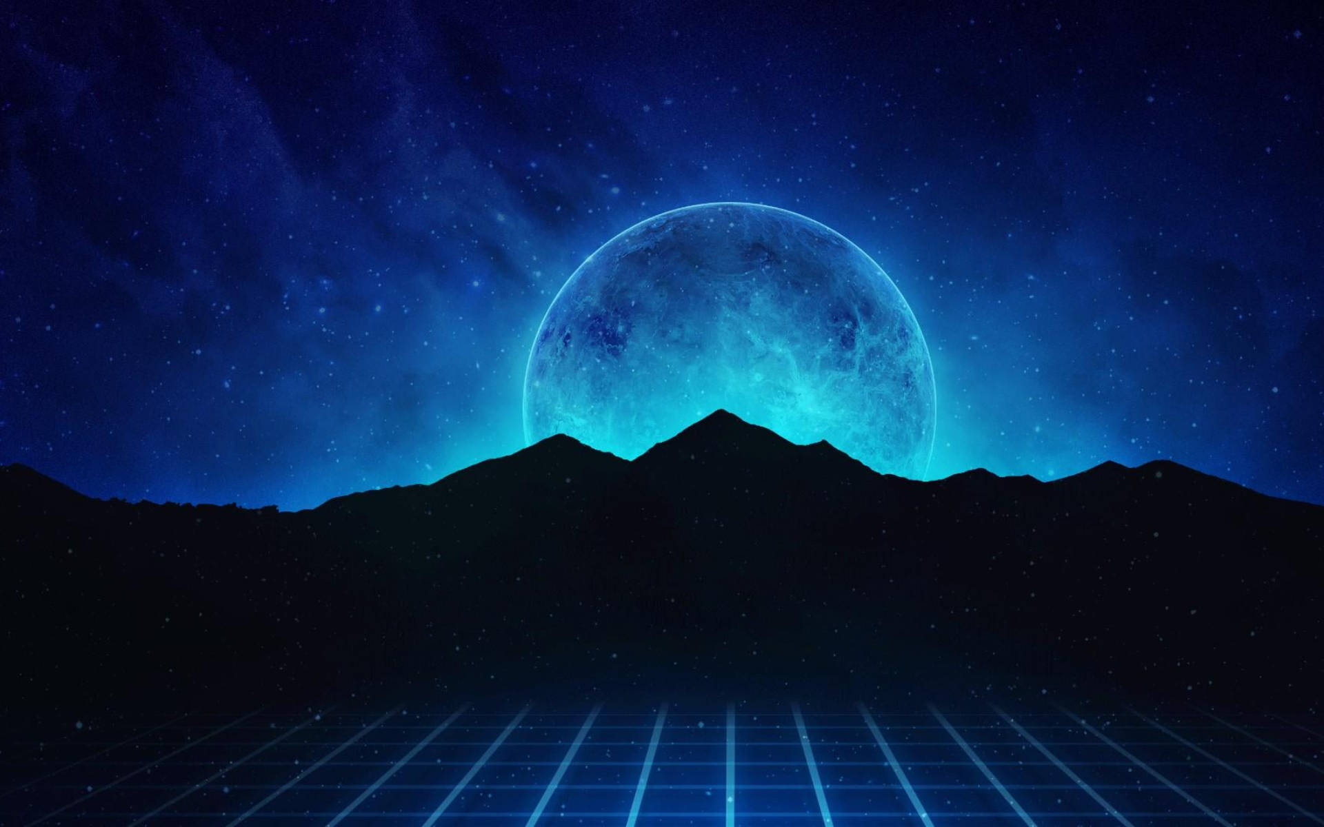 Galaksemånefjell Vaporwave Bakgrunner