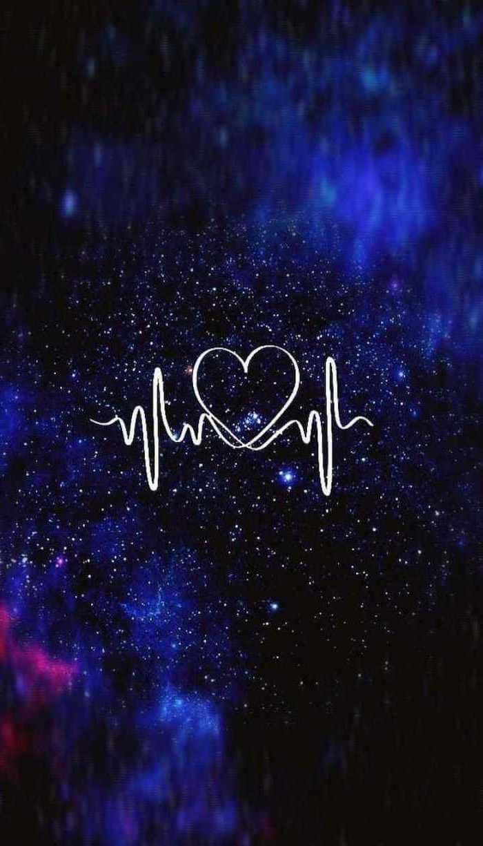 Galaxy Blue Aesthetic med et hjerte Bakgrunner