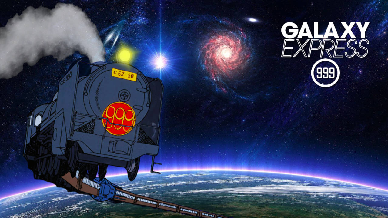 Galaxy Express 999 passerer jorden Bakgrunner
