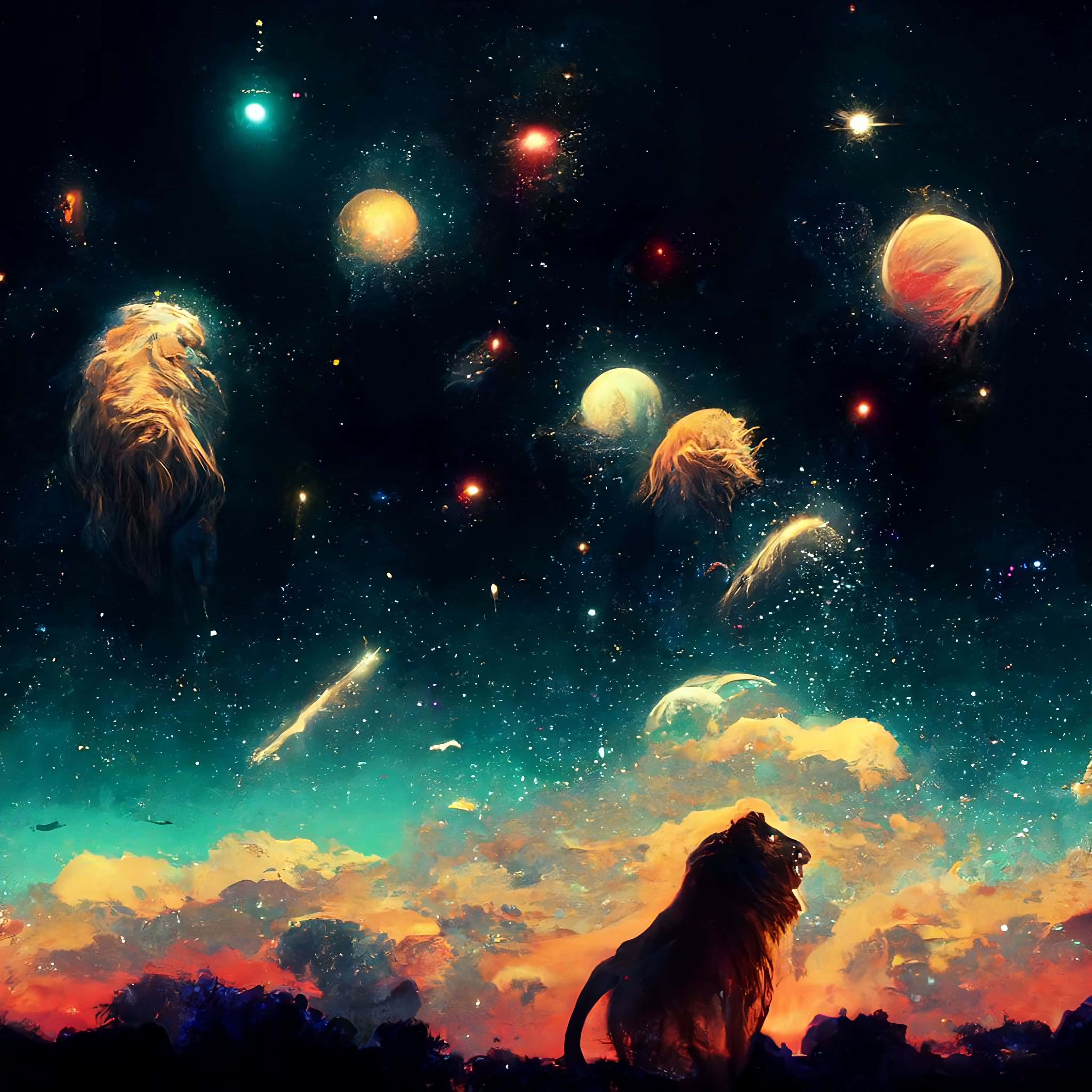 Galaxy Lion bakgrunn Bakgrunner